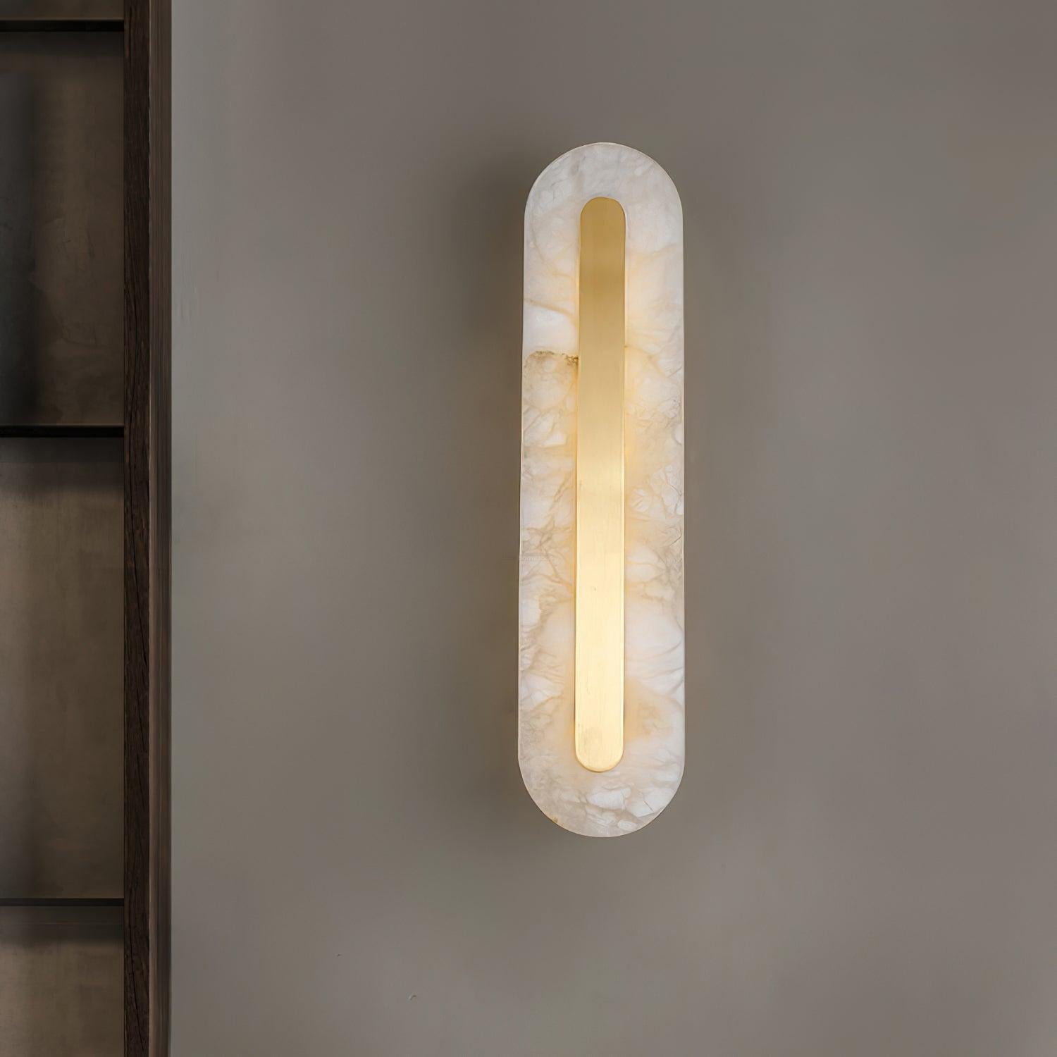 Alabaster Rounded Wall Sconce - Alabaster, Alabaster Wall Lamp-1-Luxehomezone