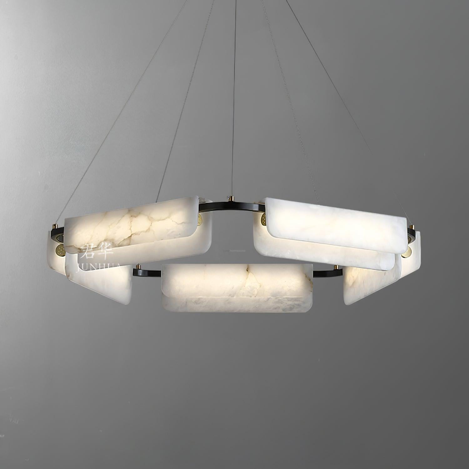 Delia Alabaster Chandelier - Alabaster, Alabaster Chandelier-1-Luxehomezone