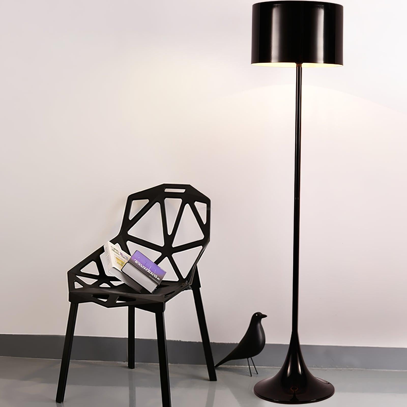 Huafang Black And White Floor Lamp ∅ 12.6″ - Geometry-1-Luxehomezone