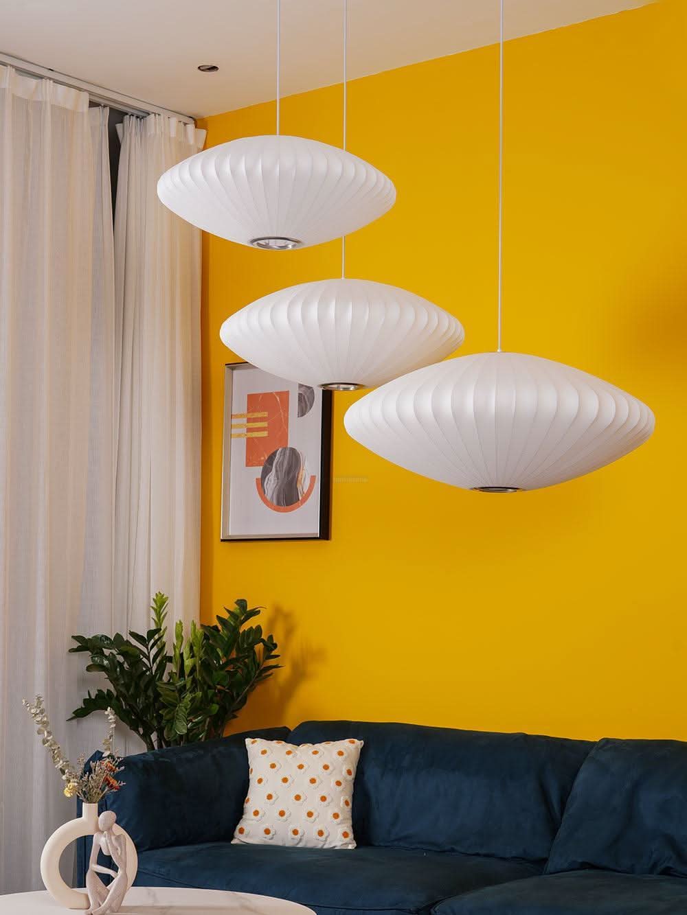 Bubble Pendant Light with Artificial Silk Lampshade - Luxehomezone
