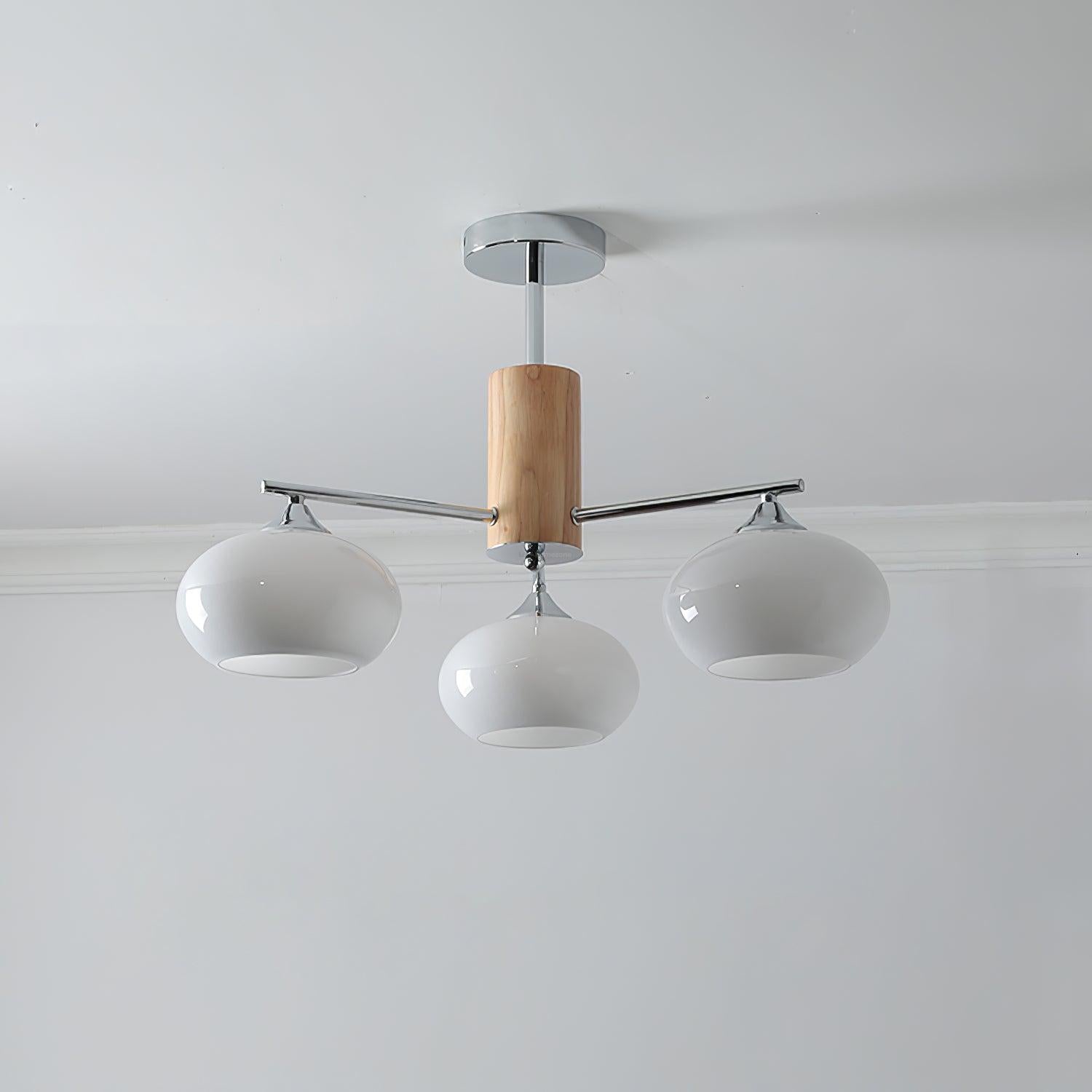 Elliptical Persimmon Chandelier with 3/6/8 heads - Glass Chandelier, Persimmon-1-Luxehomezone