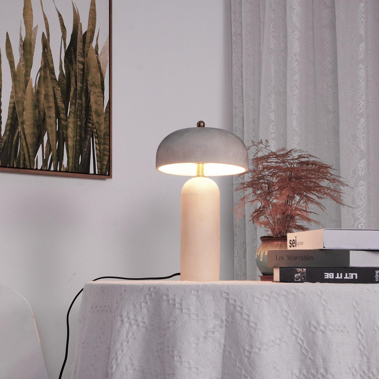Fungi Glow Table Light - Kaya Ceramics, White-1-Luxehomezone