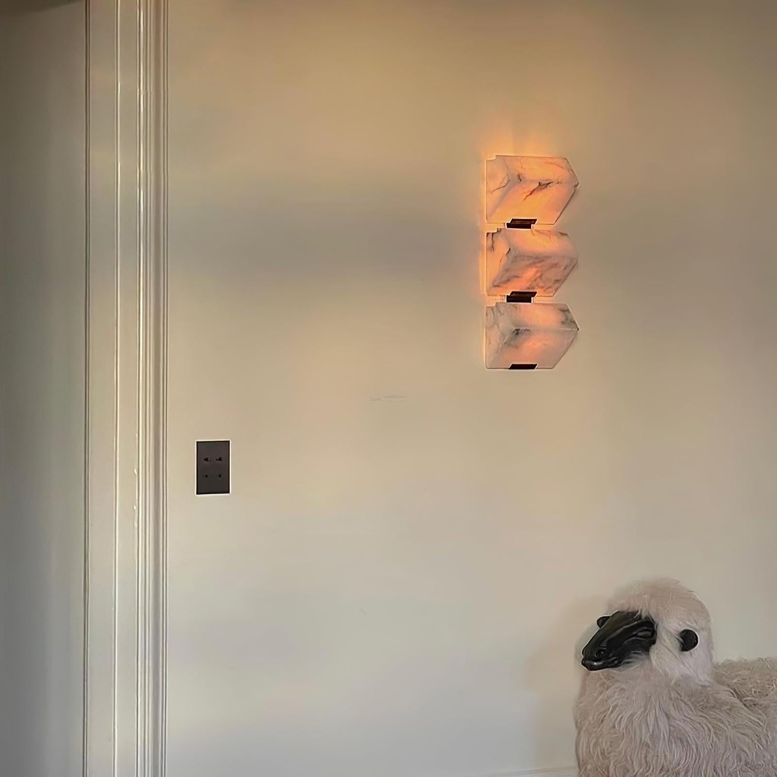 Alabaster Staircase Wall Sconce - Alabaster, Alabaster Wall Lamp-1-Luxehomezone