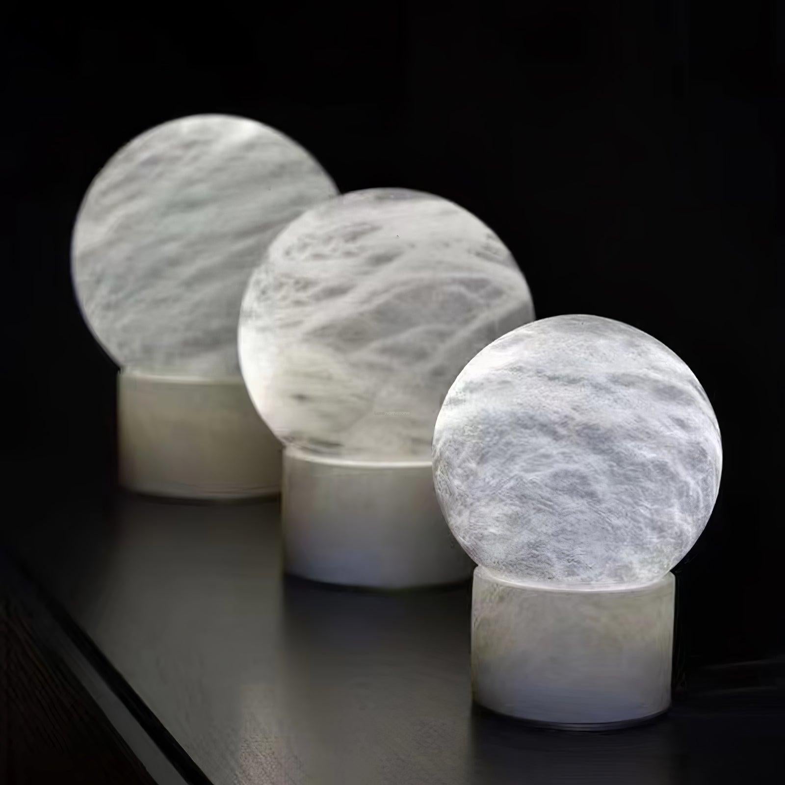 Marble Ball Table Lamp - Alabaster-1-Luxehomezone