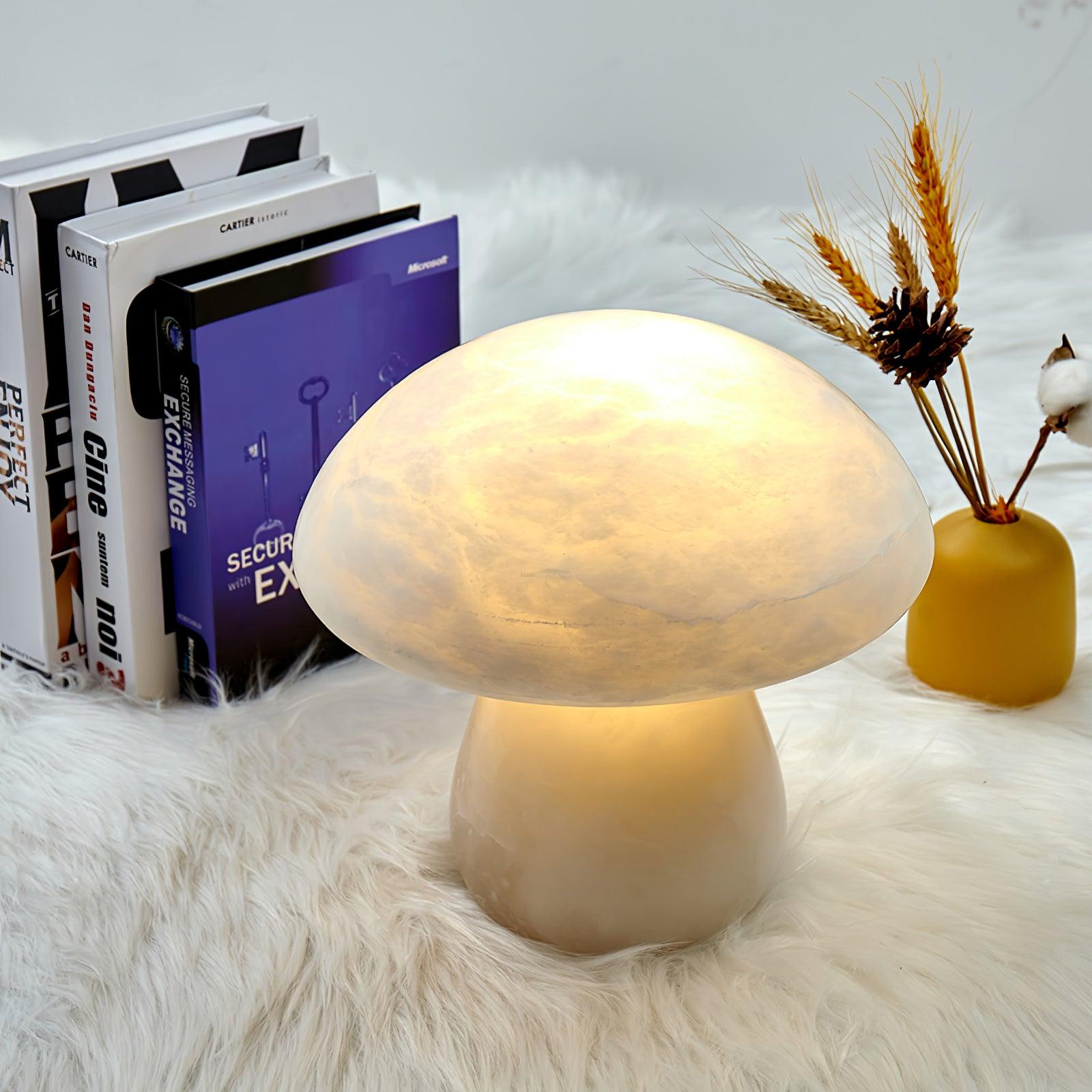 Marble Mushroom Table Lamp - Alabaster-1-Luxehomezone