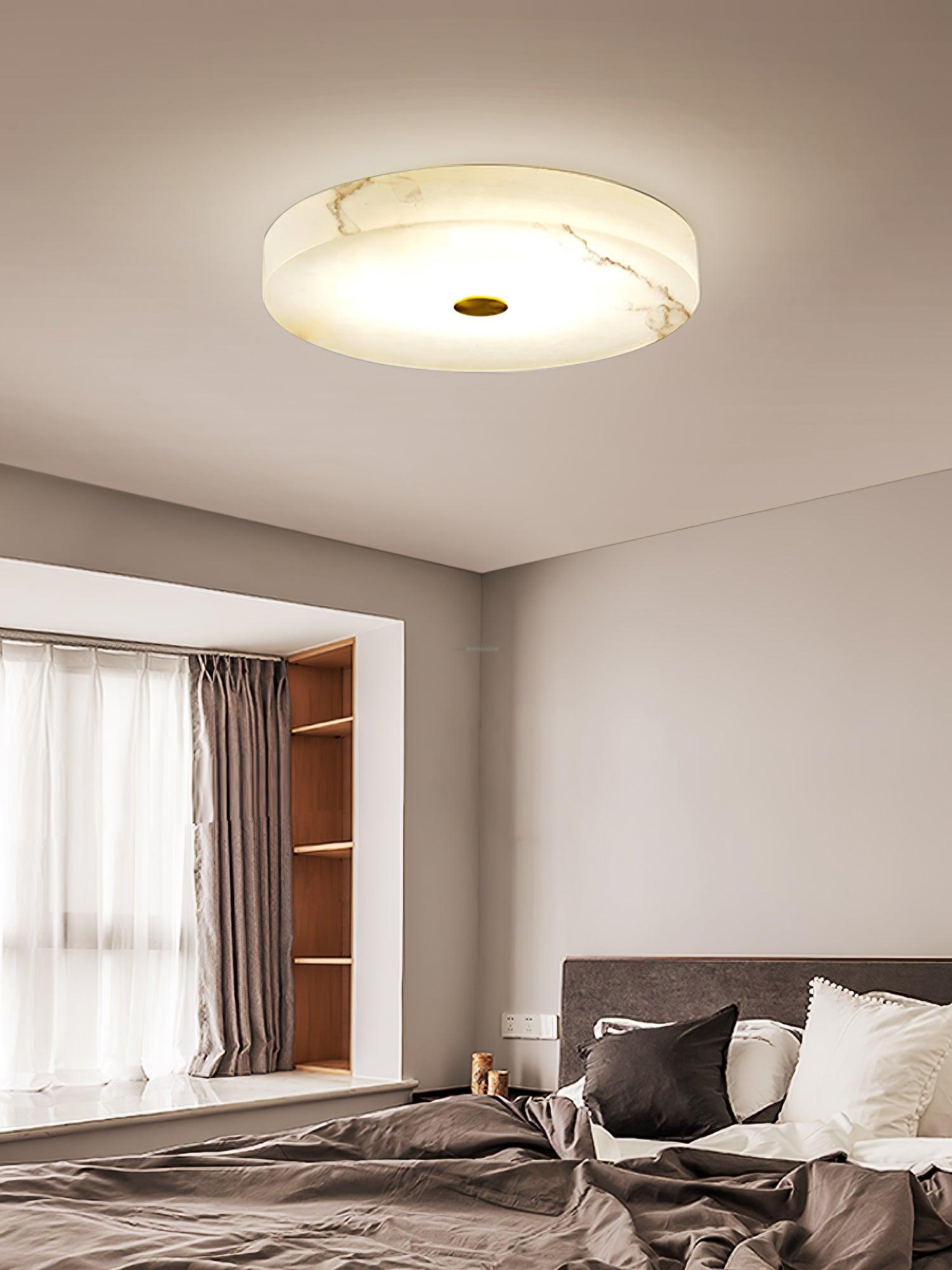 Sophie Alabaster Ceiling Light - Alabaster, Flush Mounts-1-Luxehomezone