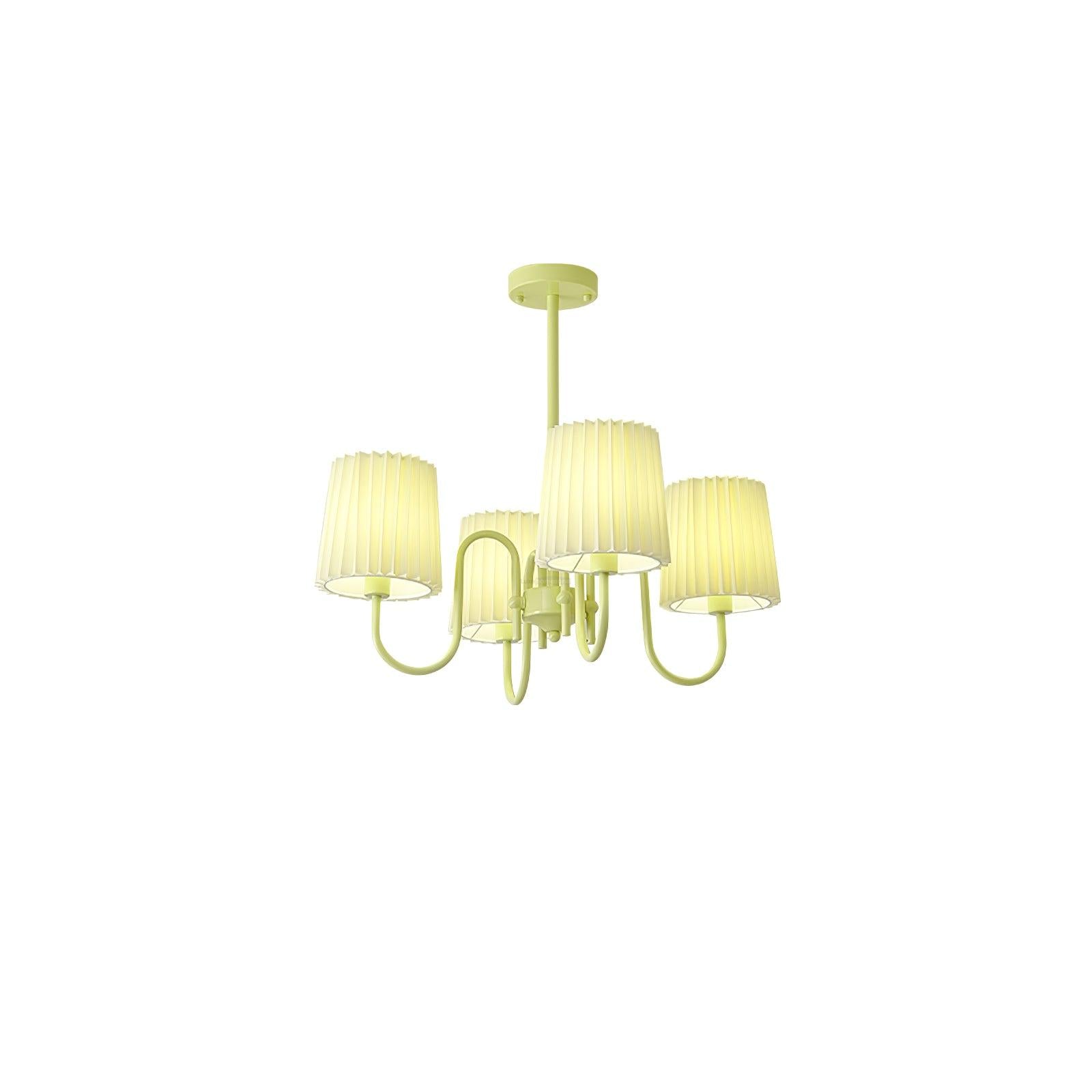 Pleated Fabric Matcha Chandelier with 4/5/6/8 heads - Variety-1-Luxehomezone
