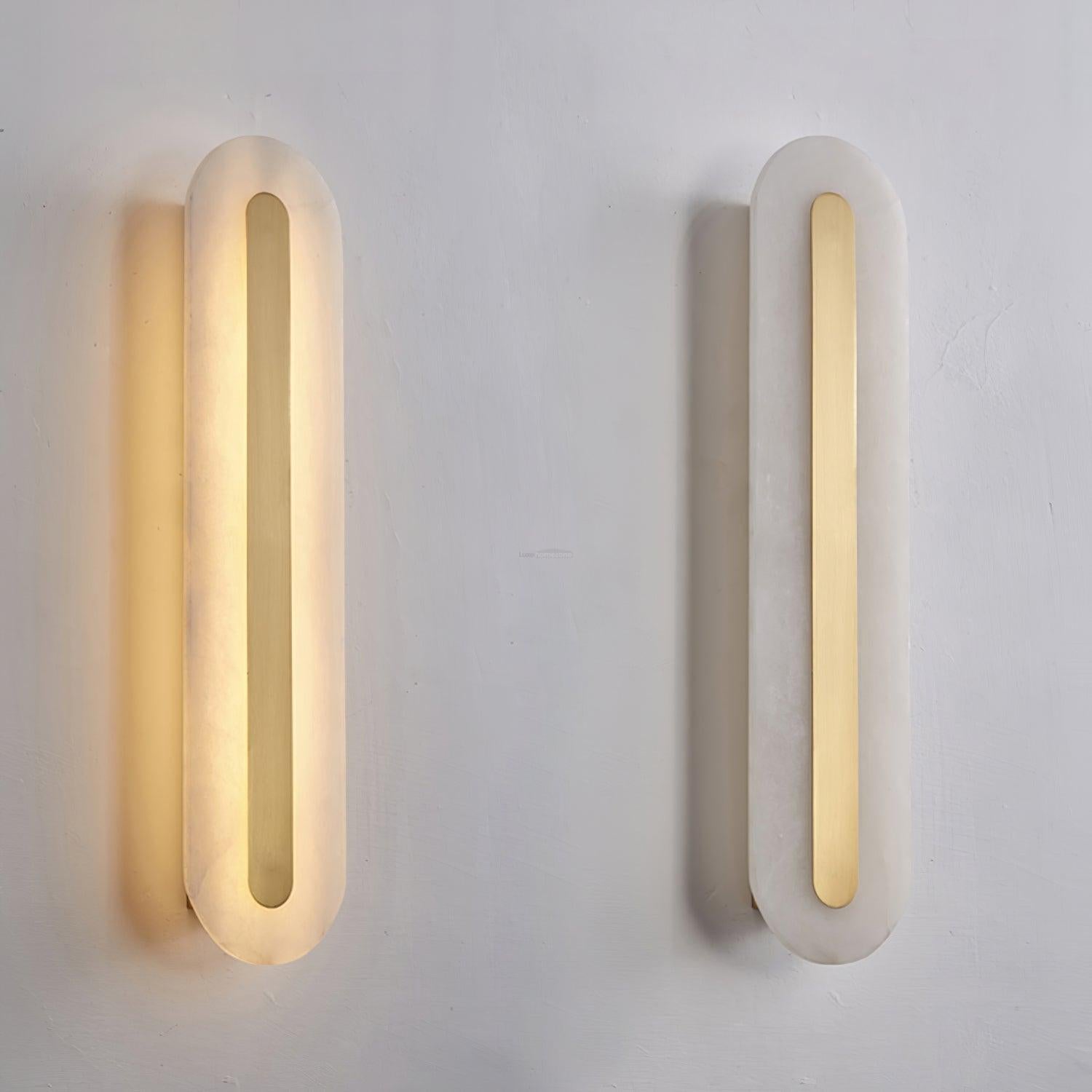 Alabaster Rounded Wall Sconce - Alabaster, Alabaster Wall Lamp-1-Luxehomezone