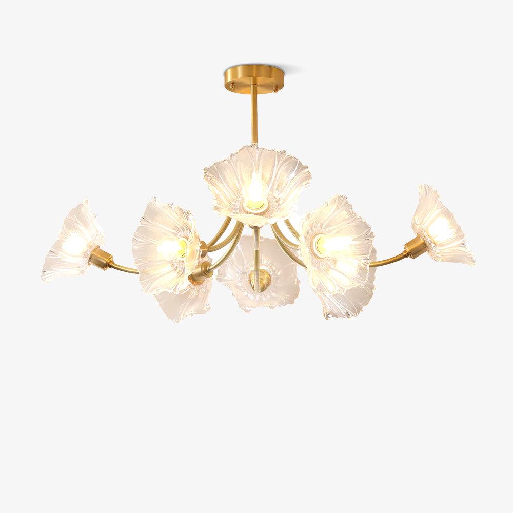 Kalin Flower Glass Chandelier with 3/5/8 heads - Luxehomezone