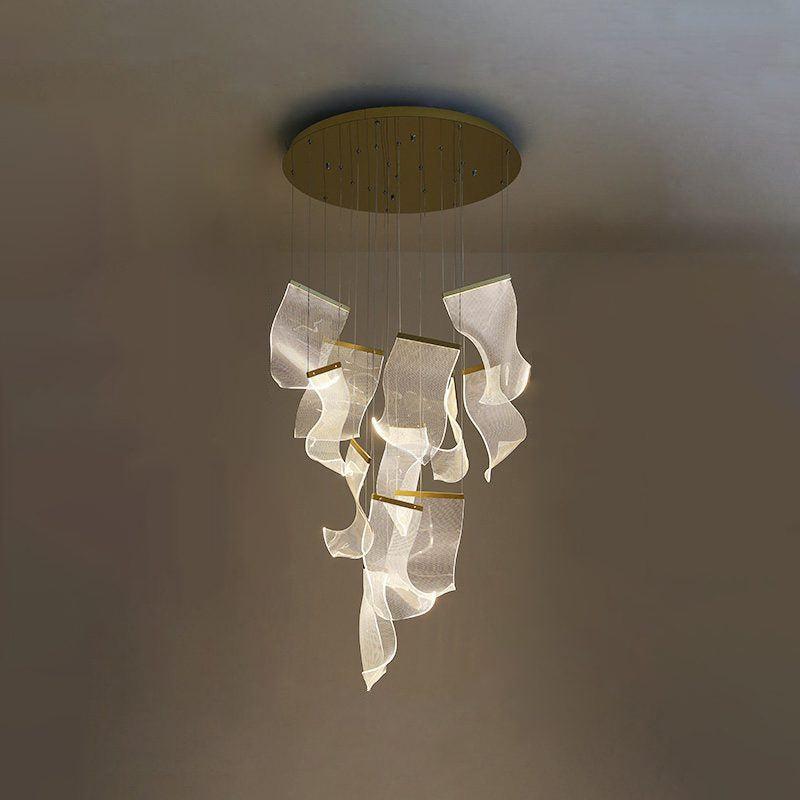 Acrylic Staircase Chandelier - Helia-1-Luxehomezone
