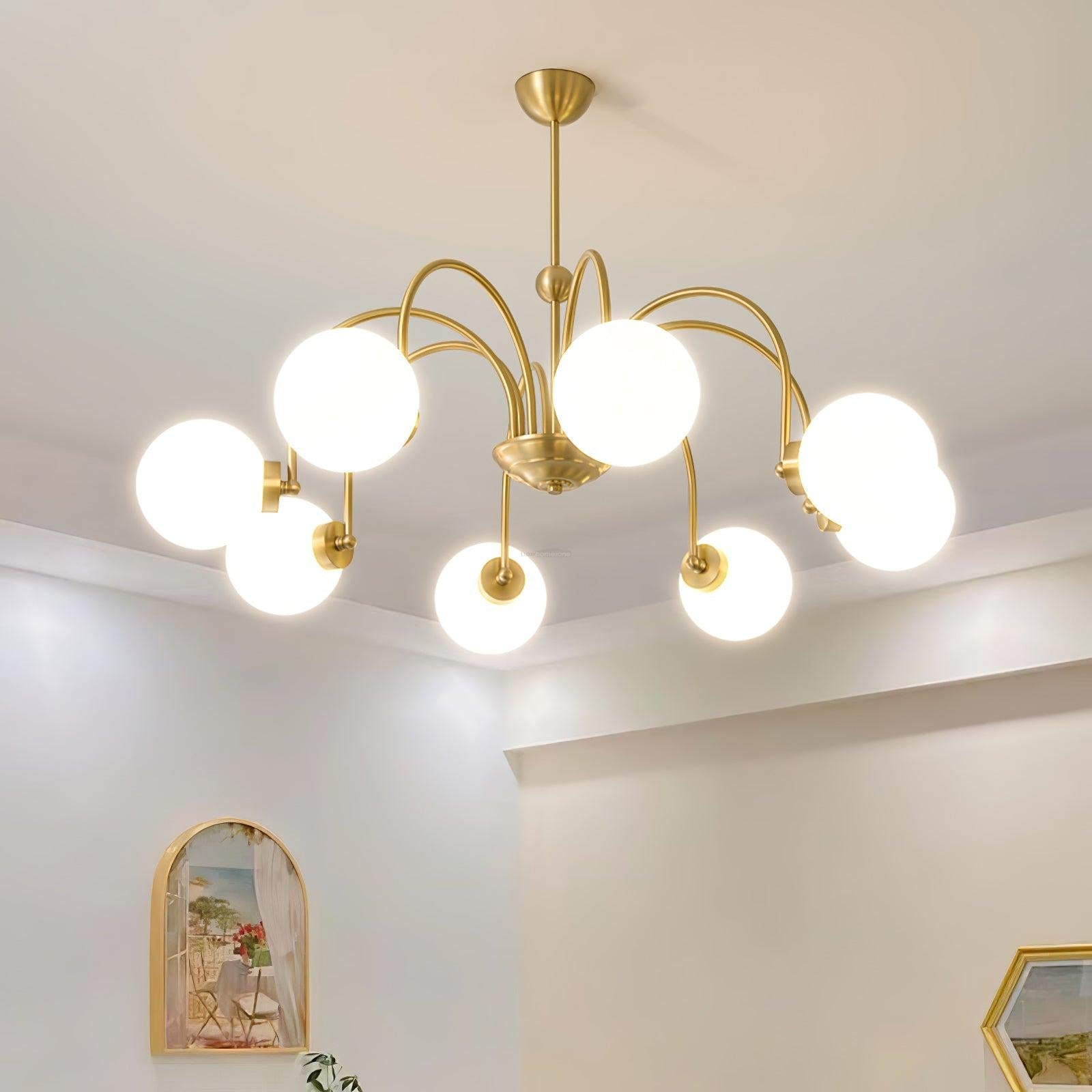 Yisu Brass Chandelier with 3/6/8 heads - Bend, Marshmallow Chandelier-1-Luxehomezone