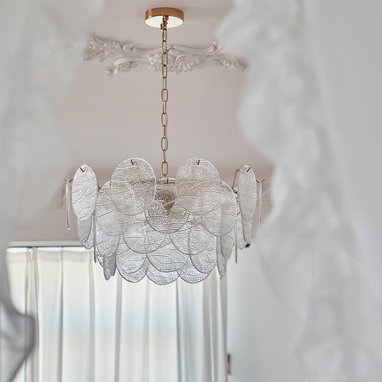 Victorian Disc Round Chandelier - Gold & Clear-1-Luxehomezone
