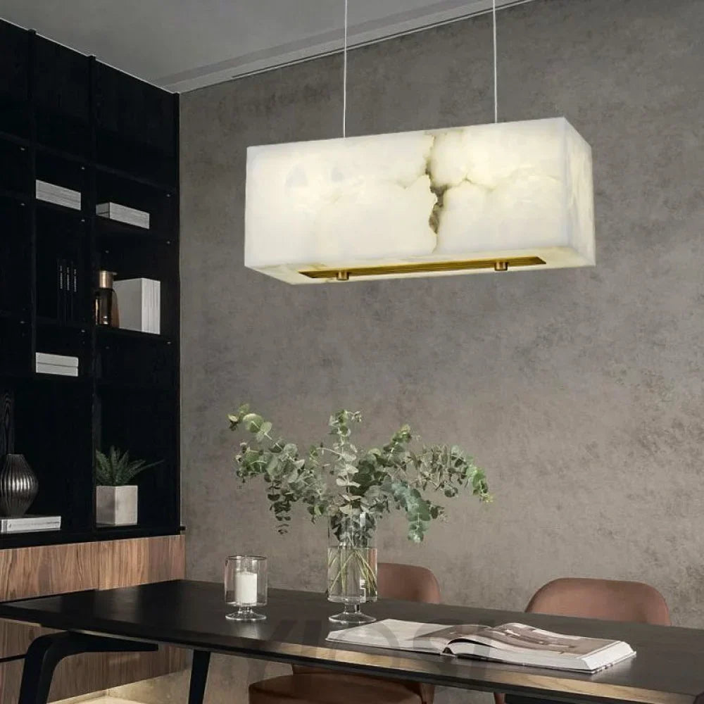 Alabaster Cuboid Chandelier Modern Pendant Light - AAAA, Alabaster, Alabaster Chandelier, Alabaster Chandeliers, Alabaster lightings, Alabaster Series, All products, brass, Chandelier, Chandeliers, Custom Chandelier, Dining&Kitchen, Living Room, Modern, Modern Chandelier, Shop By Room_Kitchen & Dining, Shop By Room_Living Room, Shop By Type_Chandelier, topalabaster1-1-Luxehomezone