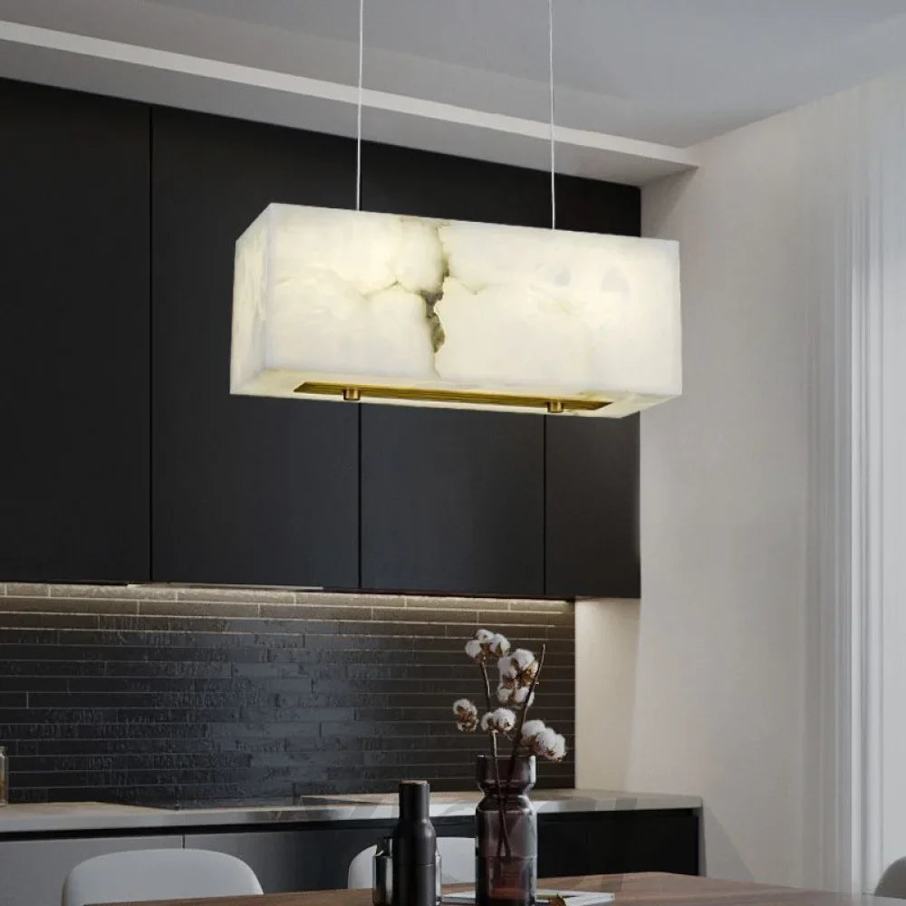 Alabaster Cuboid Chandelier Modern Pendant Light - AAAA, Alabaster, Alabaster Chandelier, Alabaster Chandeliers, Alabaster lightings, Alabaster Series, All products, brass, Chandelier, Chandeliers, Custom Chandelier, Dining&Kitchen, Living Room, Modern, Modern Chandelier, Shop By Room_Kitchen & Dining, Shop By Room_Living Room, Shop By Type_Chandelier, topalabaster1-1-Luxehomezone