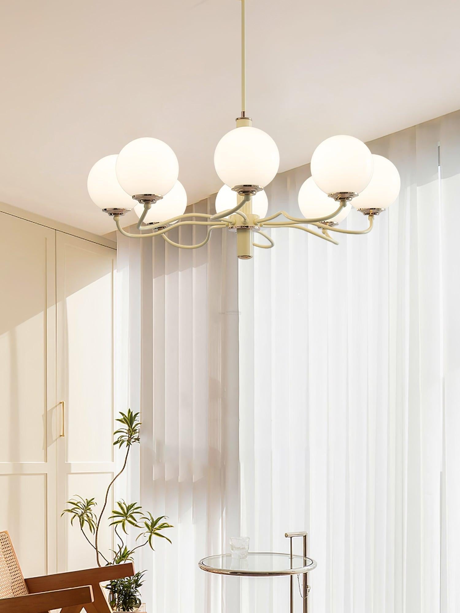 Radiant Globe Chandelier with 3/6/8 heads - Bend, Marshmallow Chandelier-1-Luxehomezone