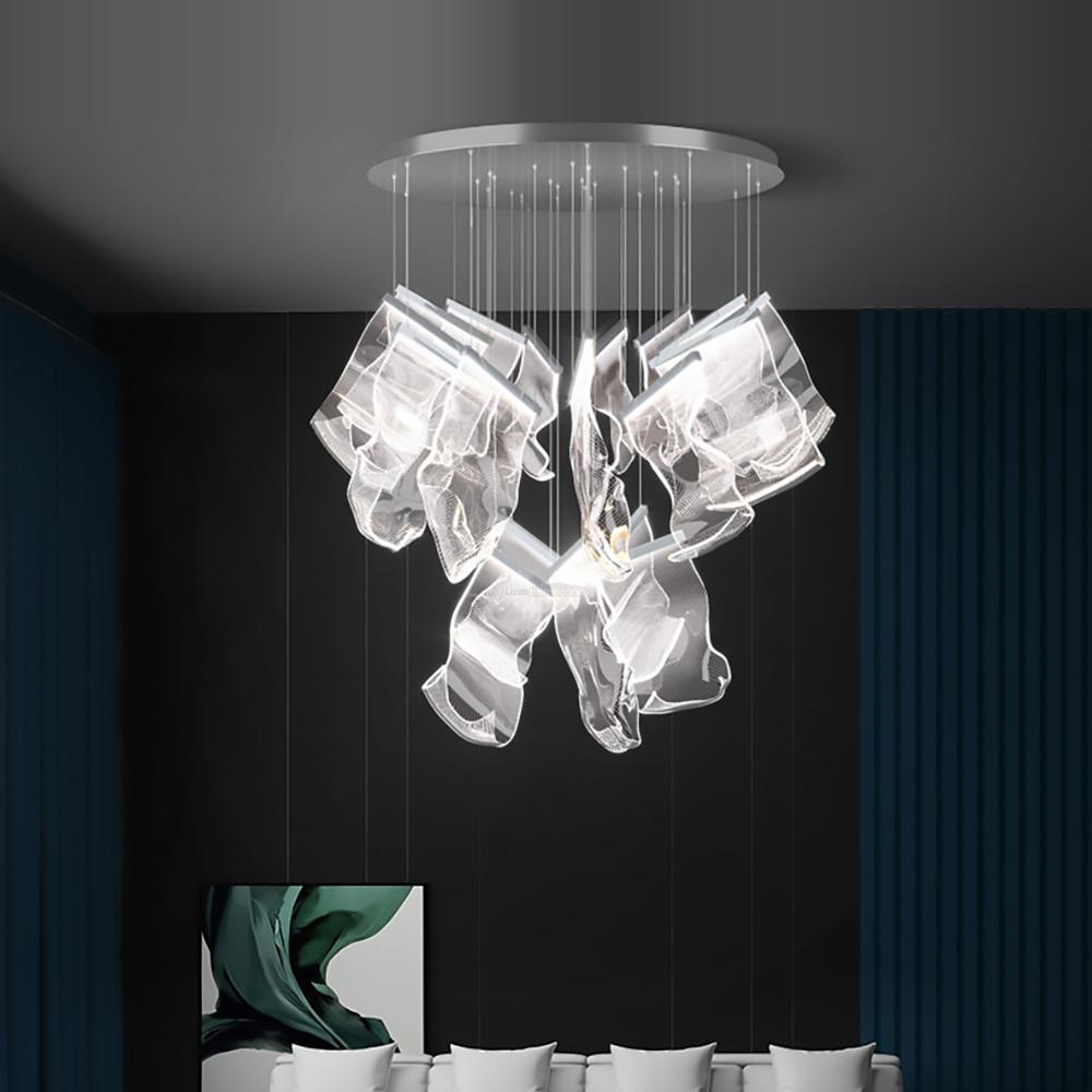 Acrylic Staircase Chandelier - Helia-1-Luxehomezone