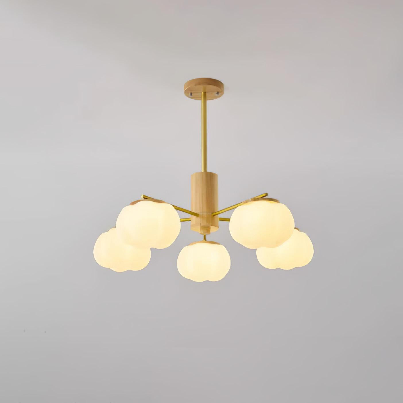 Wooden Cotton Balls Chandelier with 5/8 lamps - Zahara-1-Luxehomezone