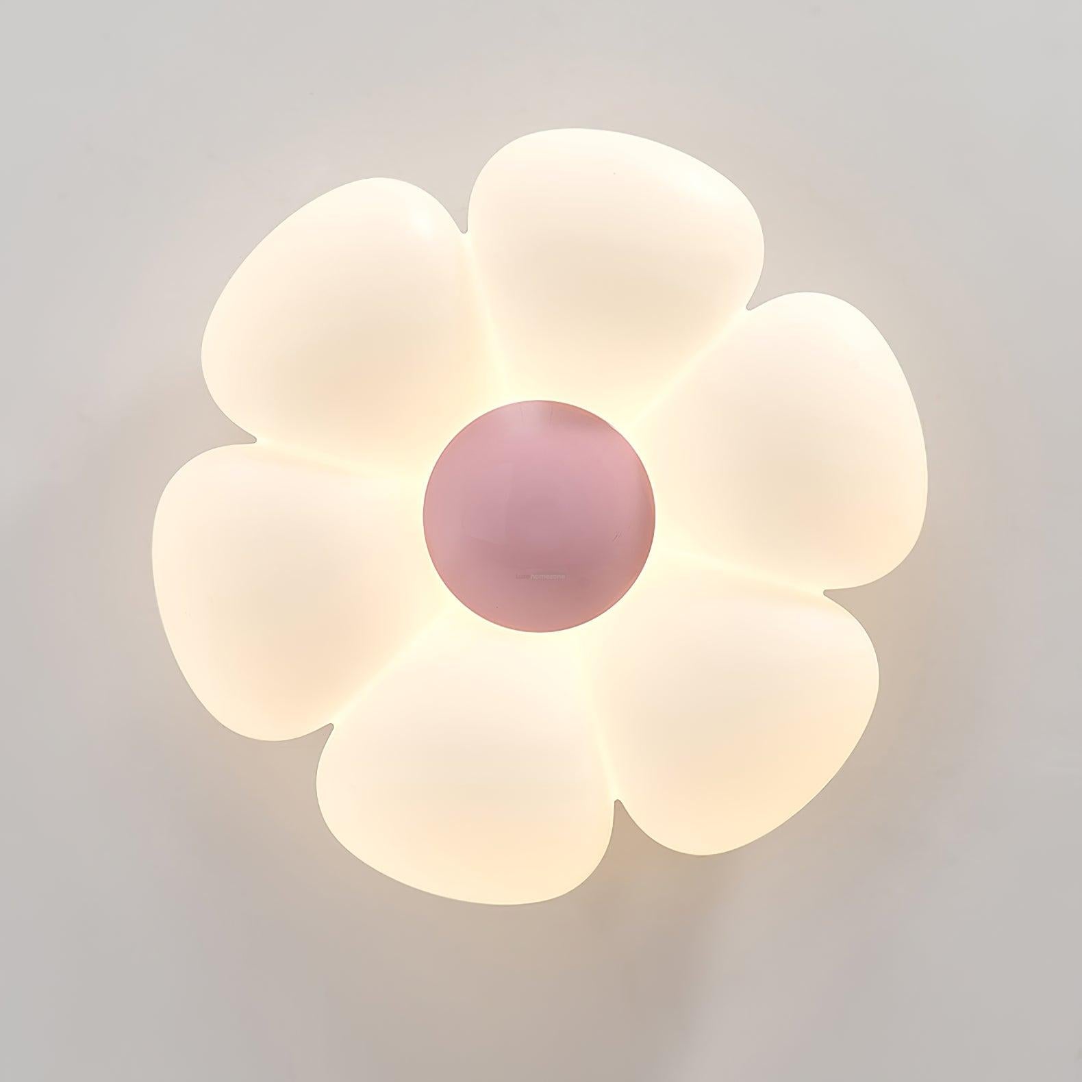 Six-leaf Flower Kids Room Ceiling Lamp  ∅ 19.7″ - Candy, Flush Mounts, Green, Pink, White, Yellow-1-Luxehomezone