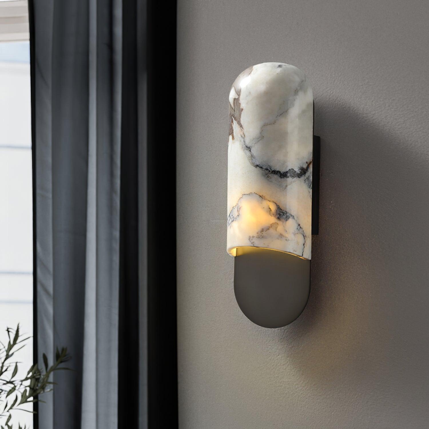 Hl Wall Sconce ∅ 3.8″ - Alabaster-1-Luxehomezone