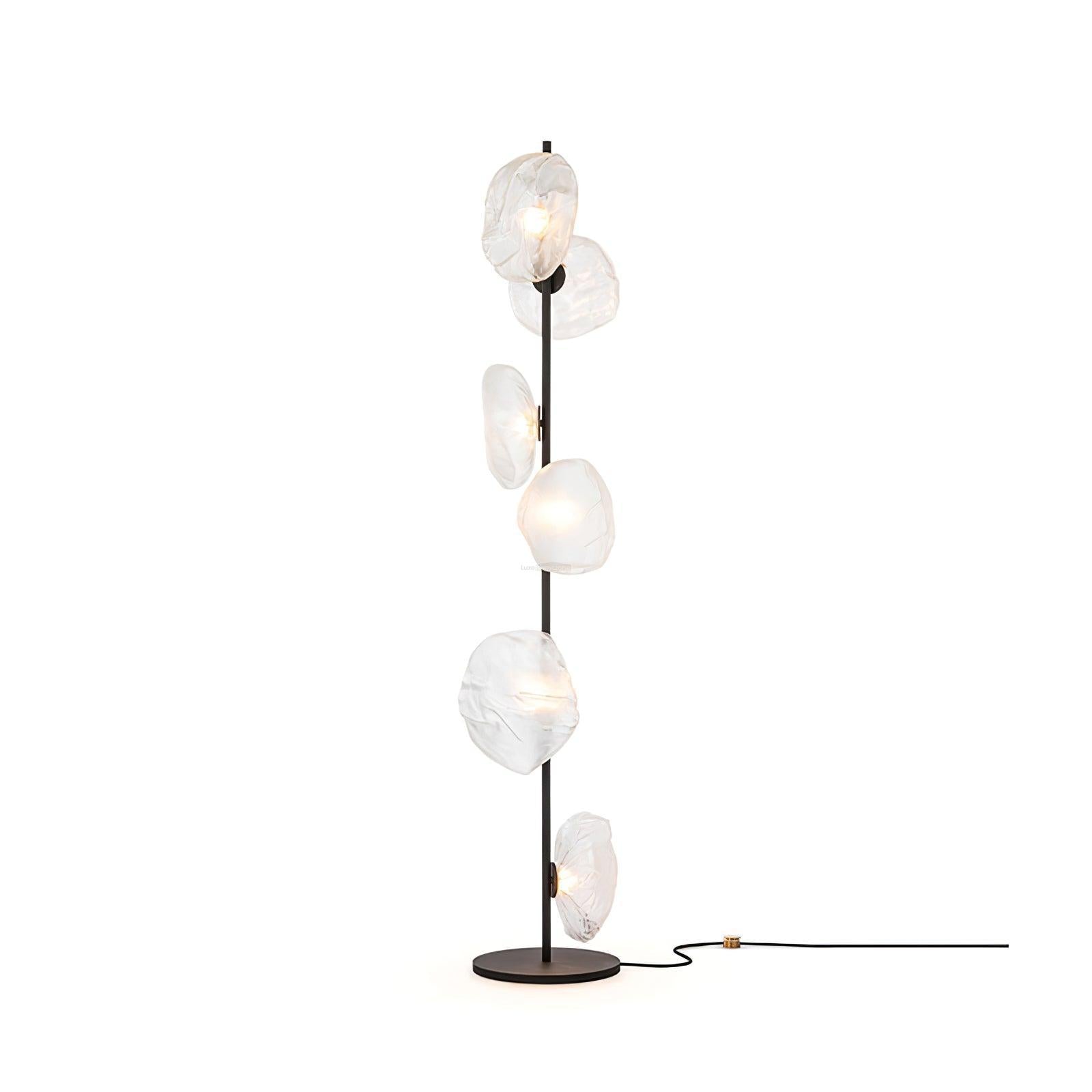 Glass Petals Floor Lamp with 3/6 heads - Art Glass-1-Luxehomezone