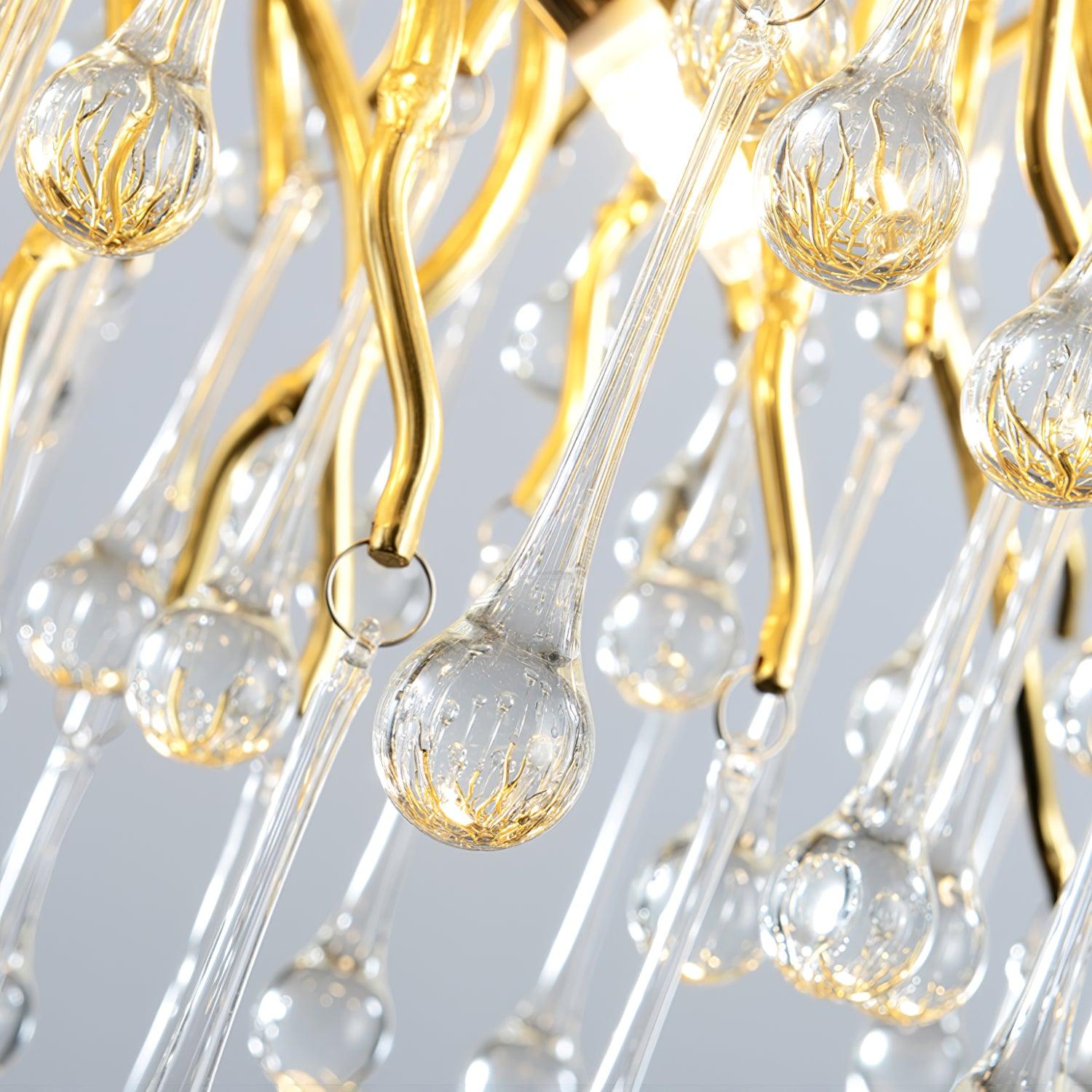 Teardrop Style Crystal Chandelier - Crystals, Gold & Clear crystal-1-Luxehomezone