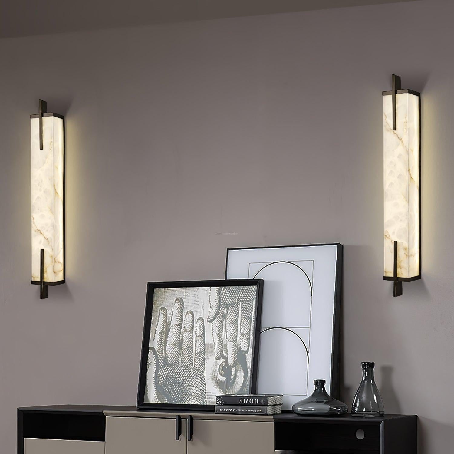 Calliope Wall Lamp Alabaster - Alabaster, Alabaster Wall Lamp-1-Luxehomezone