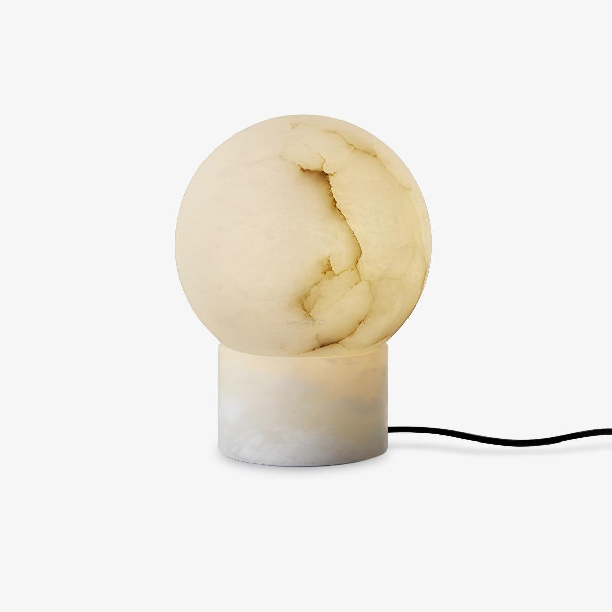 Marble Ball Table Lamp - Alabaster-1-Luxehomezone
