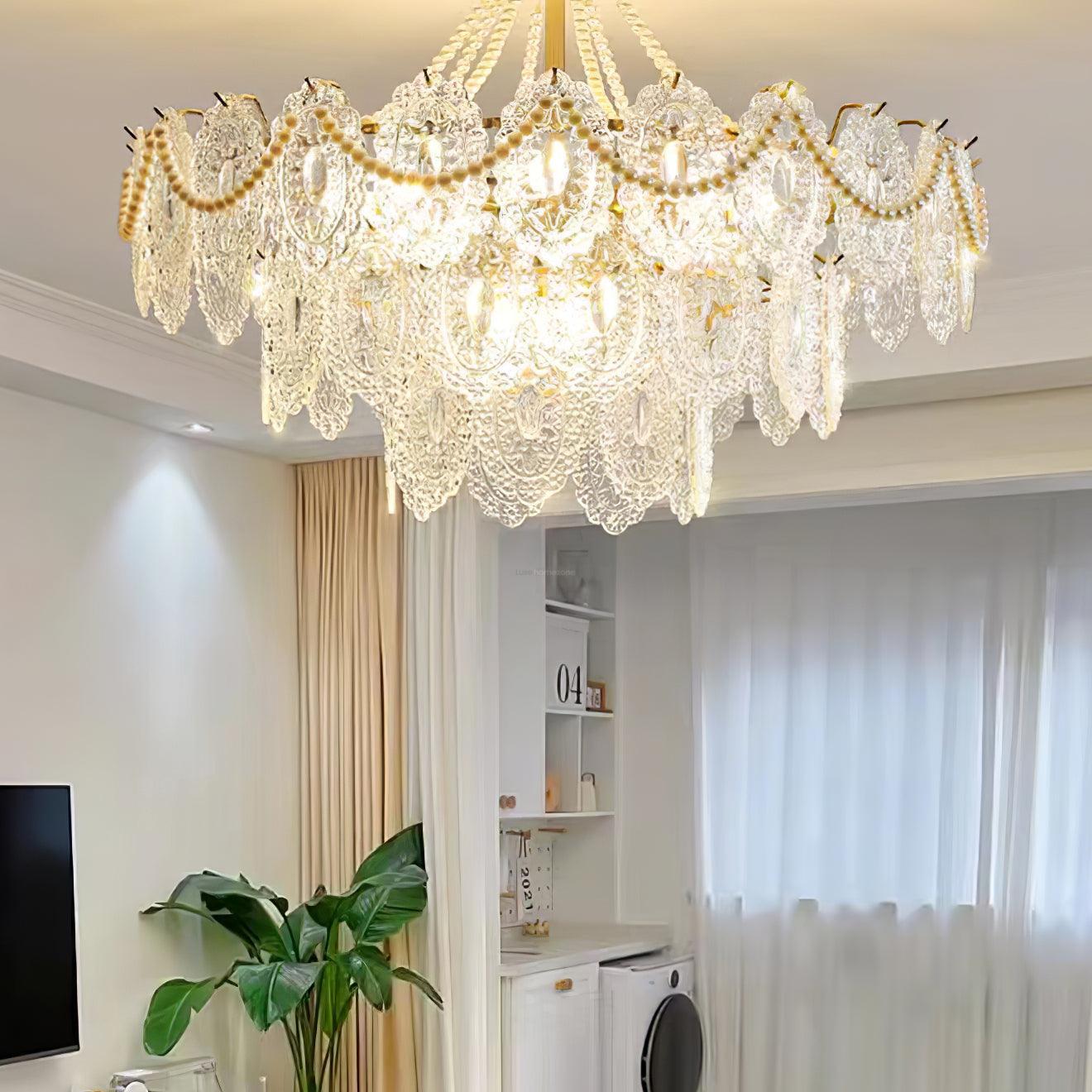 Pearls Glass Chandelier Φ 19.7″~31.5'' - Cylinder-1-Luxehomezone
