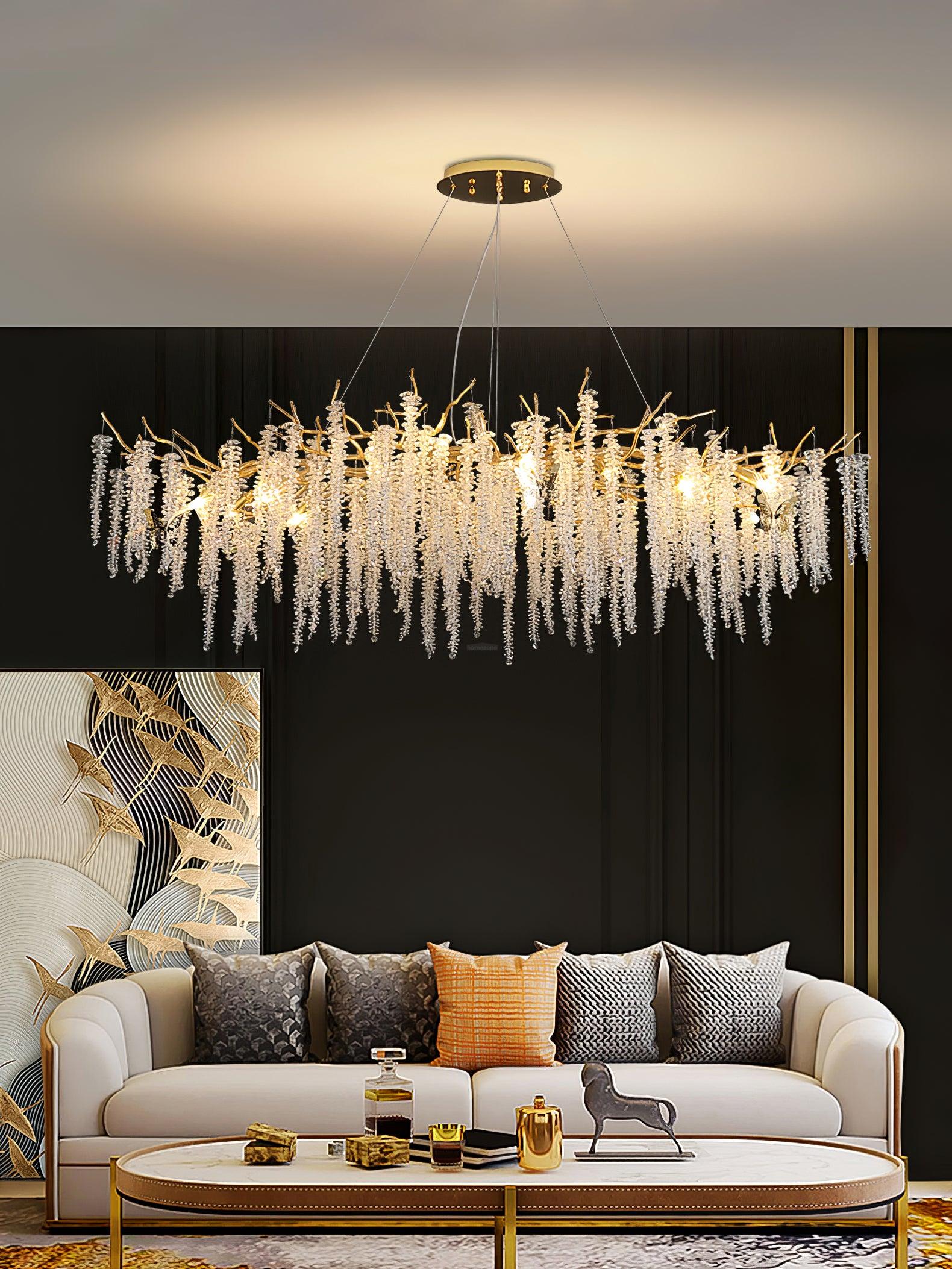 Wisteria Flower Style Crystal Chandelier For Living Room - Luxehomezone