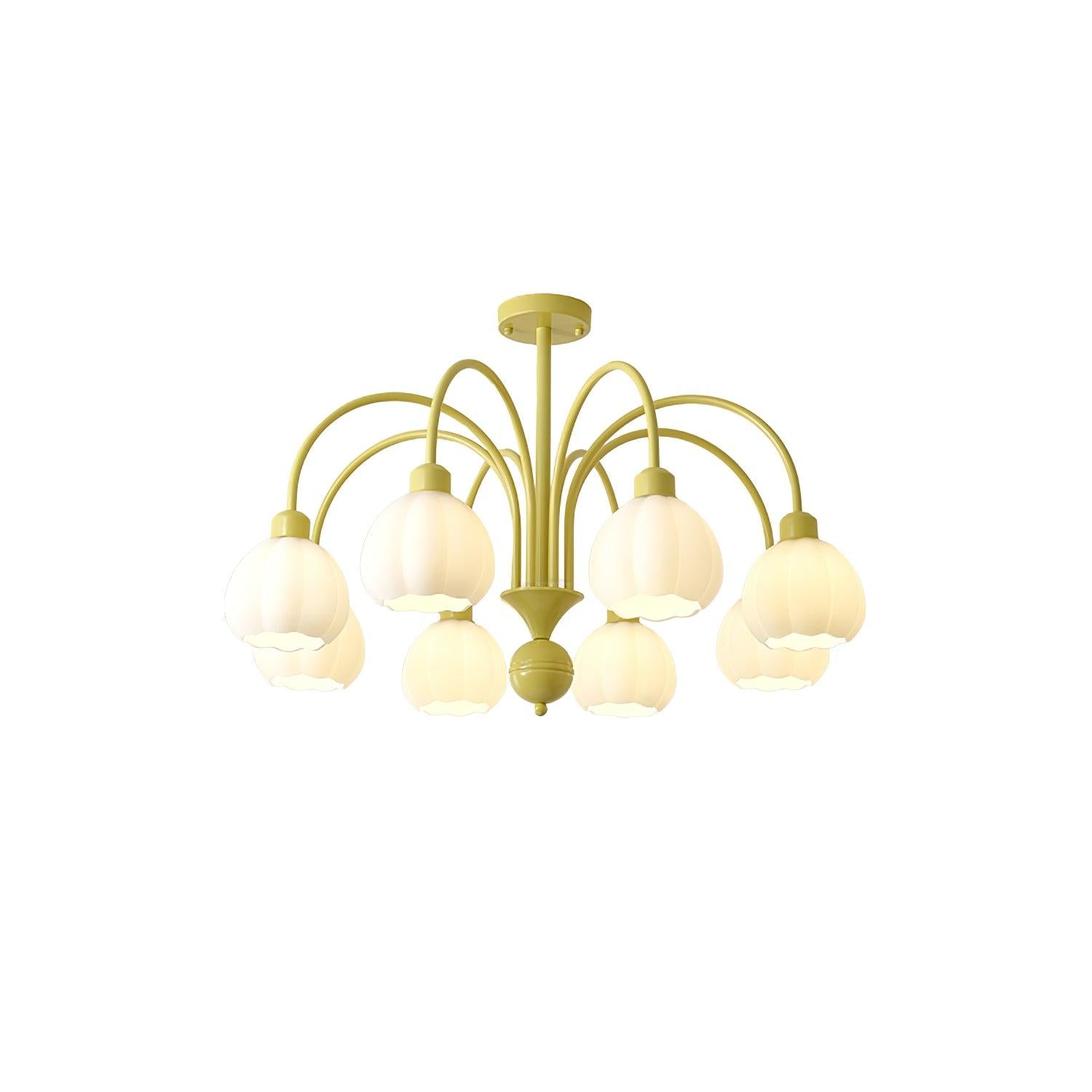 Cream Pumpkin Ball Chandelier with 4/5/6/8 heads - Zahara-1-Luxehomezone