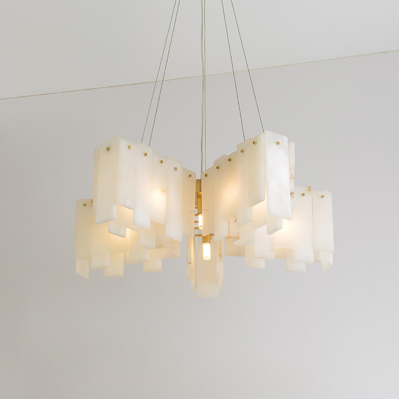 Alabaster Cascade Tiered Chandelier - Alabaster, Alabaster Chandelier-1-Luxehomezone