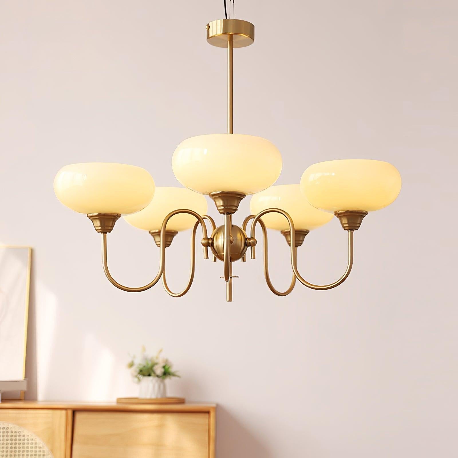 Creamy Persimmon Chandelier - Glass Chandelier, Persimmon-1-Luxehomezone