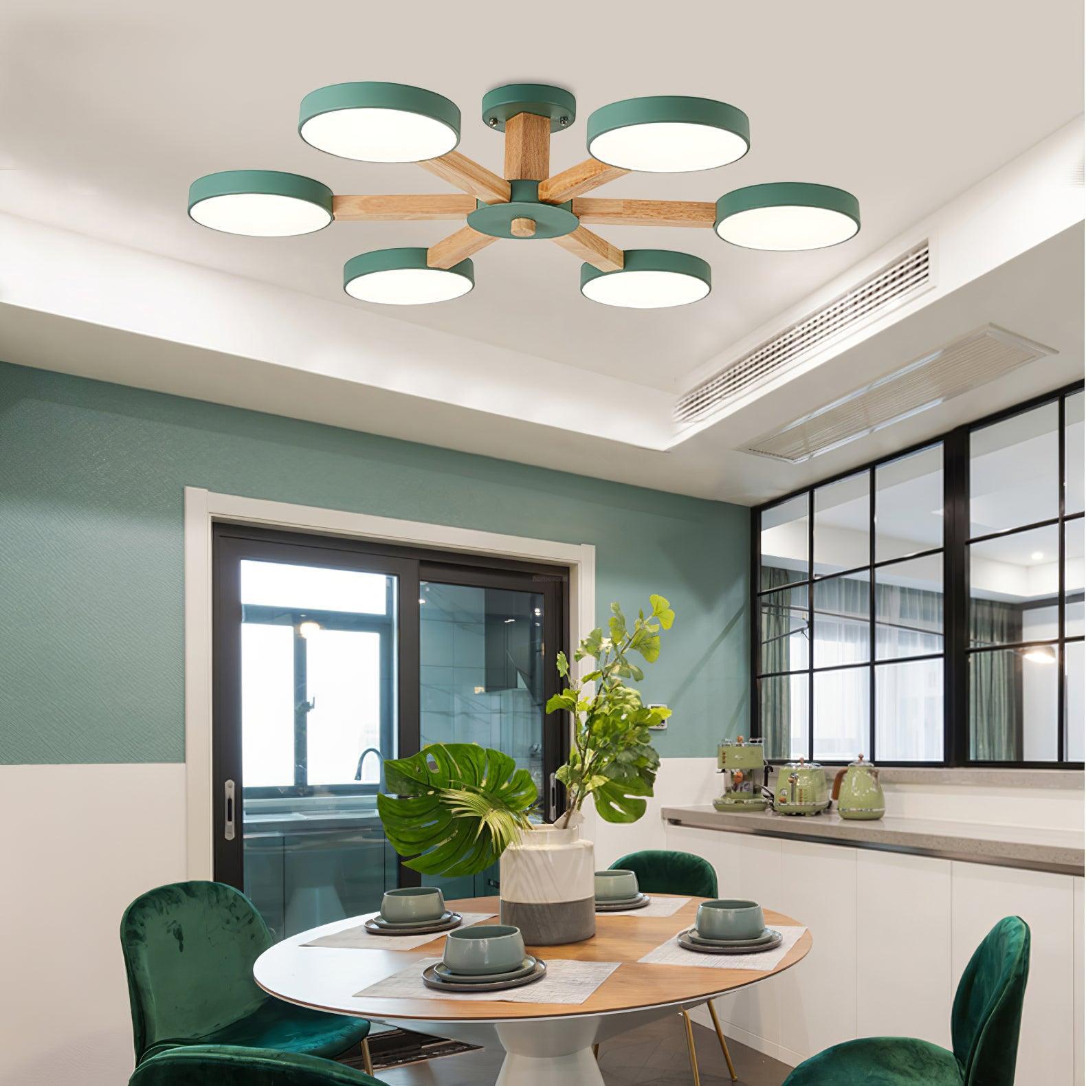 Modern Multi Stem Chandelier with 5/6/8 heads - Wood-1-Luxehomezone
