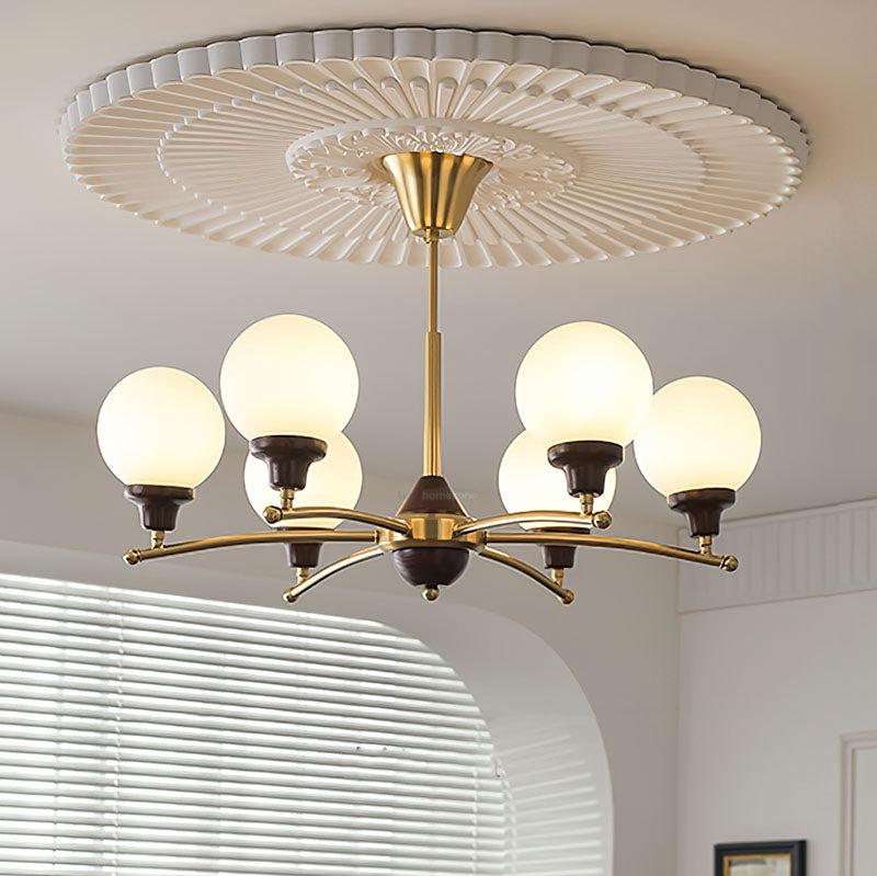 Walnut Glass Ball Chandelier ∅ 21.6″