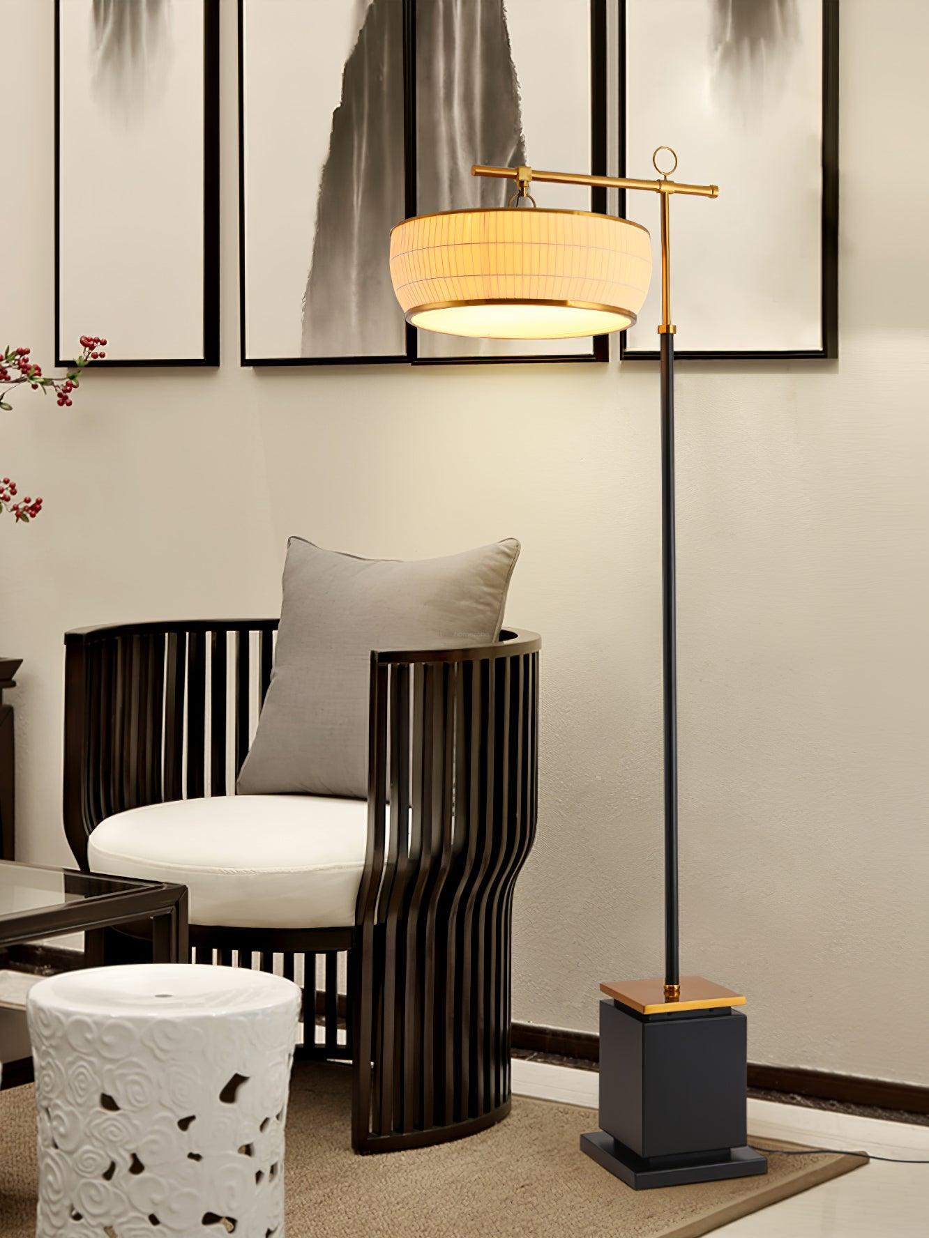 Hejun Fabric Floor Lamp W 24.4″ - Drapery-1-Luxehomezone