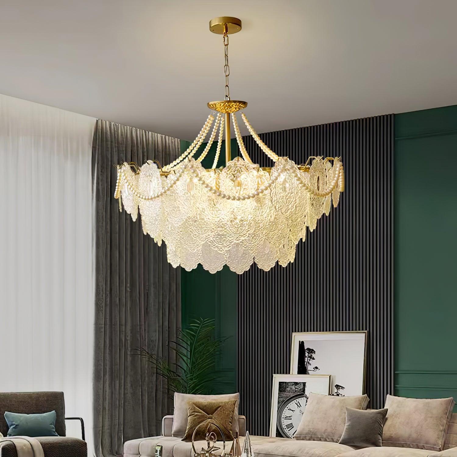 Pearls Glass Chandelier Φ 19.7″~31.5'' - Cylinder-1-Luxehomezone