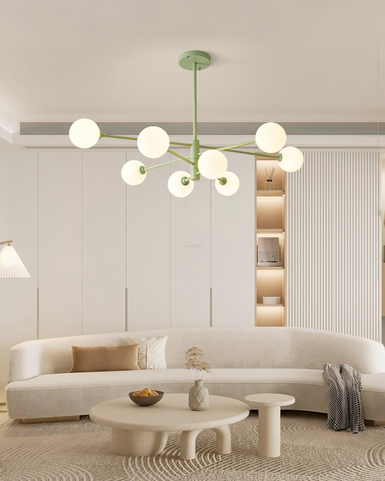 Orbi Green Chandelier with 4/6/8 heads - Frown-1-Luxehomezone