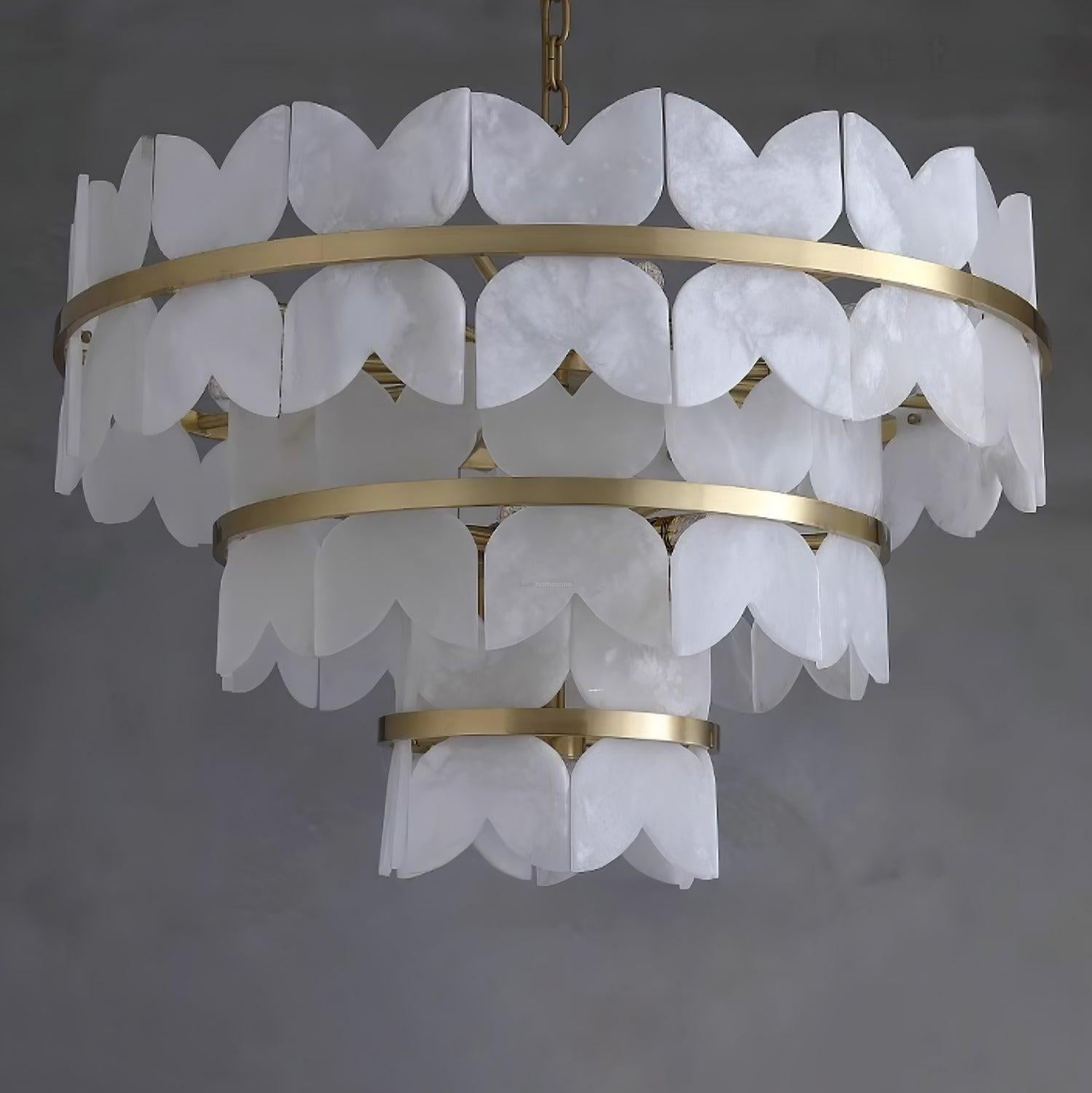 Alabaster Cloudscape Chandelier with 1/2 layer - Alabaster, Alabaster Chandelier-1-Luxehomezone