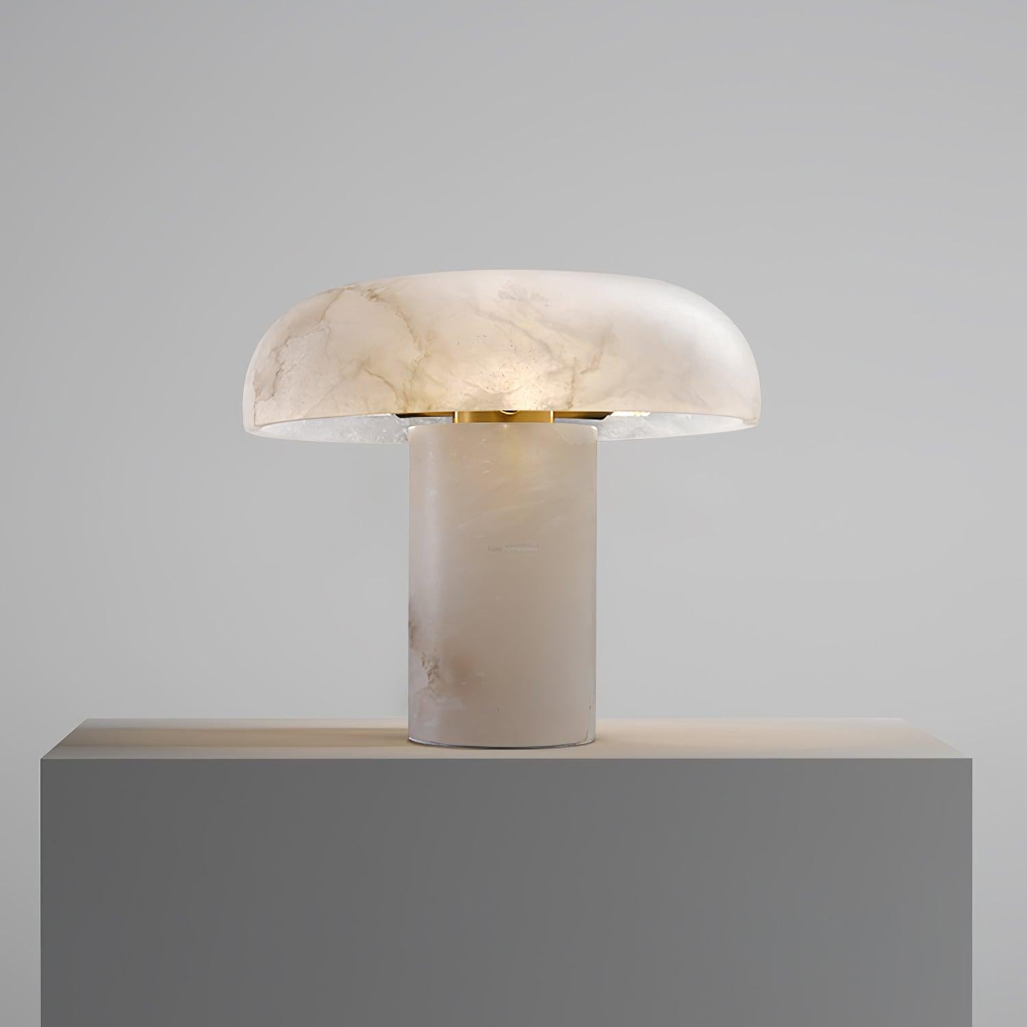Mushroom Table Lamp Style B - Alabaster-1-Luxehomezone