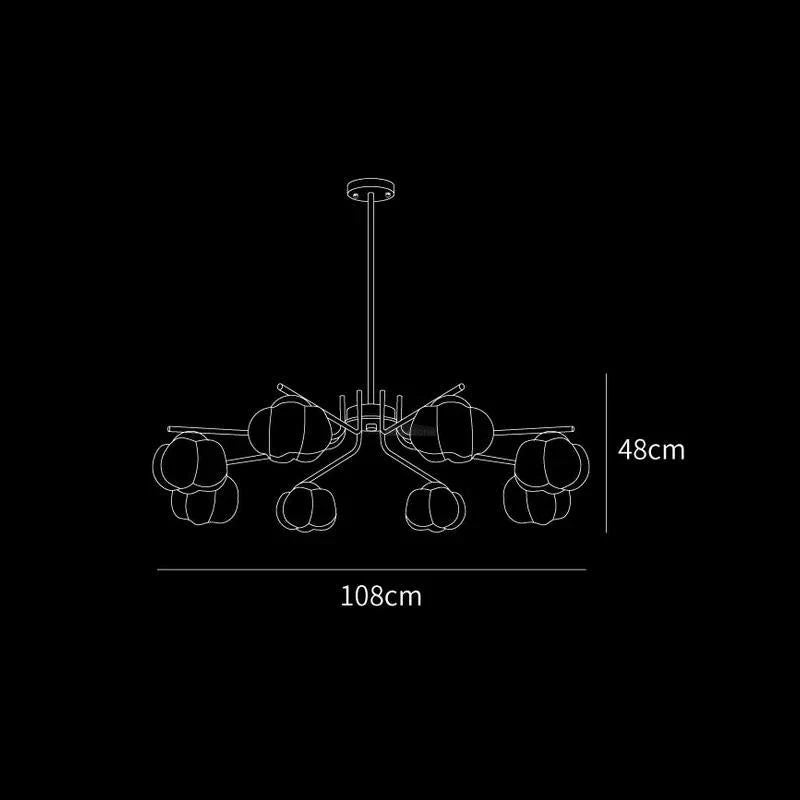 Plastic Cotton Balls Chandelier with 5/8 heads