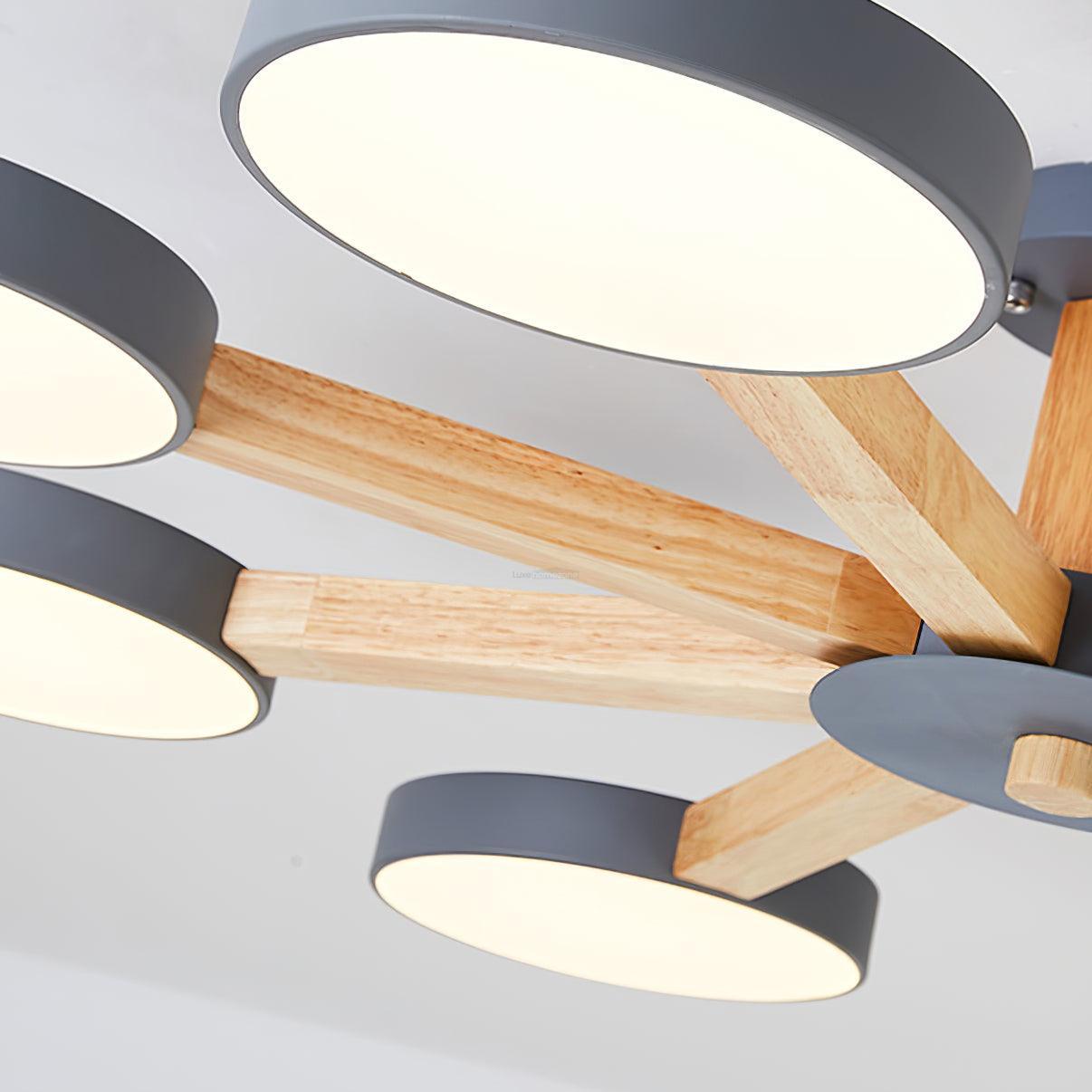 Modern Multi Stem Chandelier with 5/6/8 heads - Wood-1-Luxehomezone
