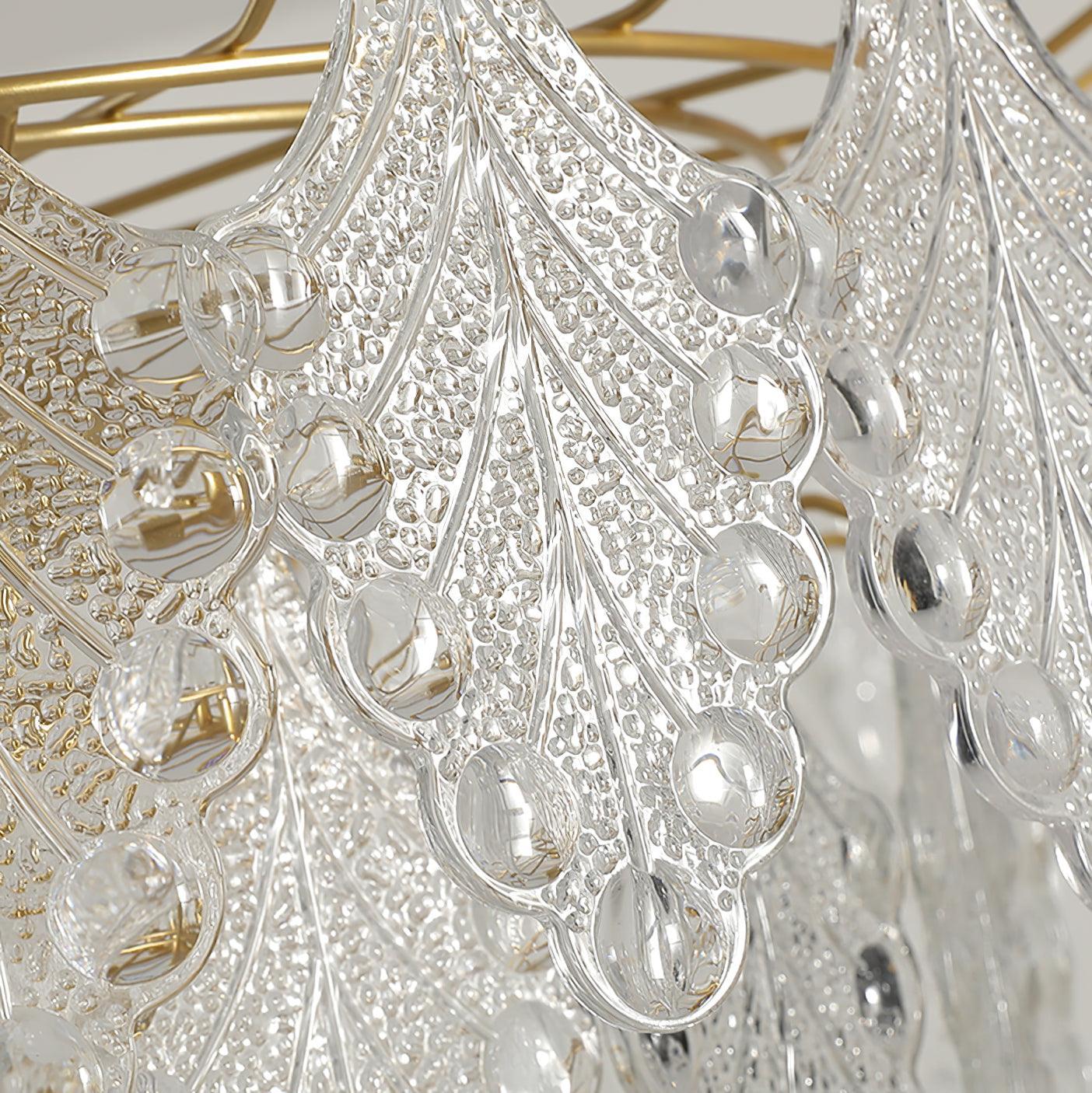 Tiered Carved Glass Chandelier Φ 15.7″ - Luxehomezone