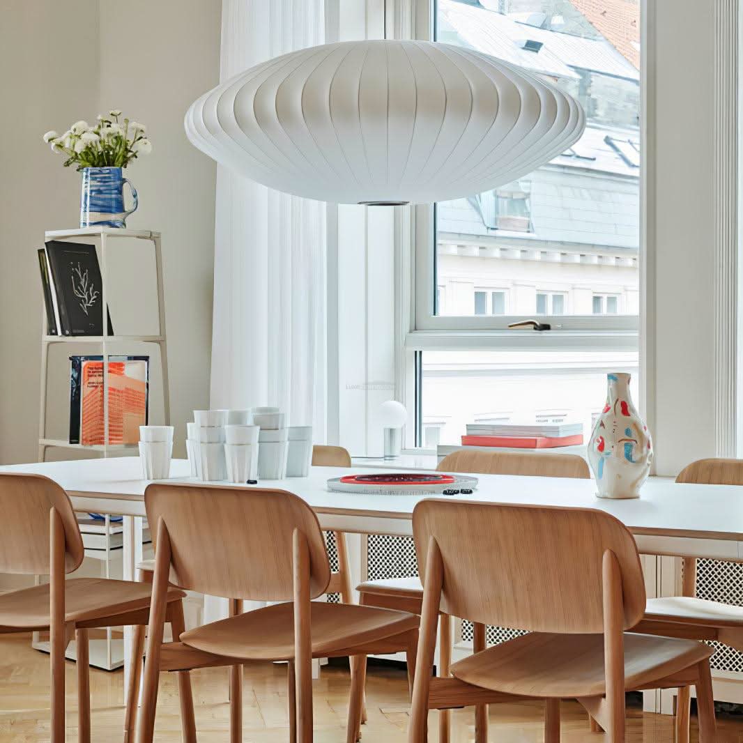 Bubble Pendant Light with Artificial Silk Lampshade - Luxehomezone
