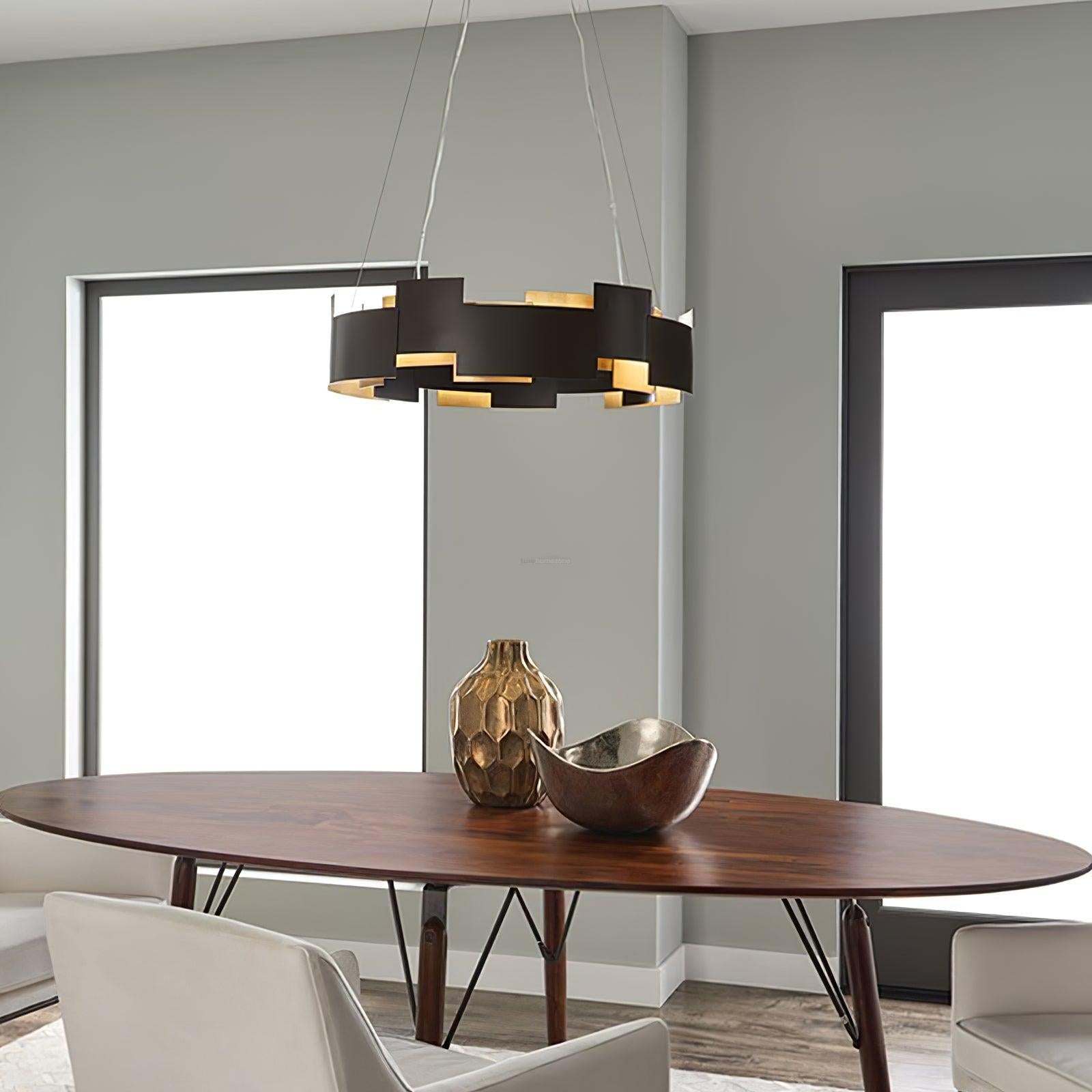 Kichler Oval Chandelier ∅ 23.6″ - Black & Gold-1-Luxehomezone