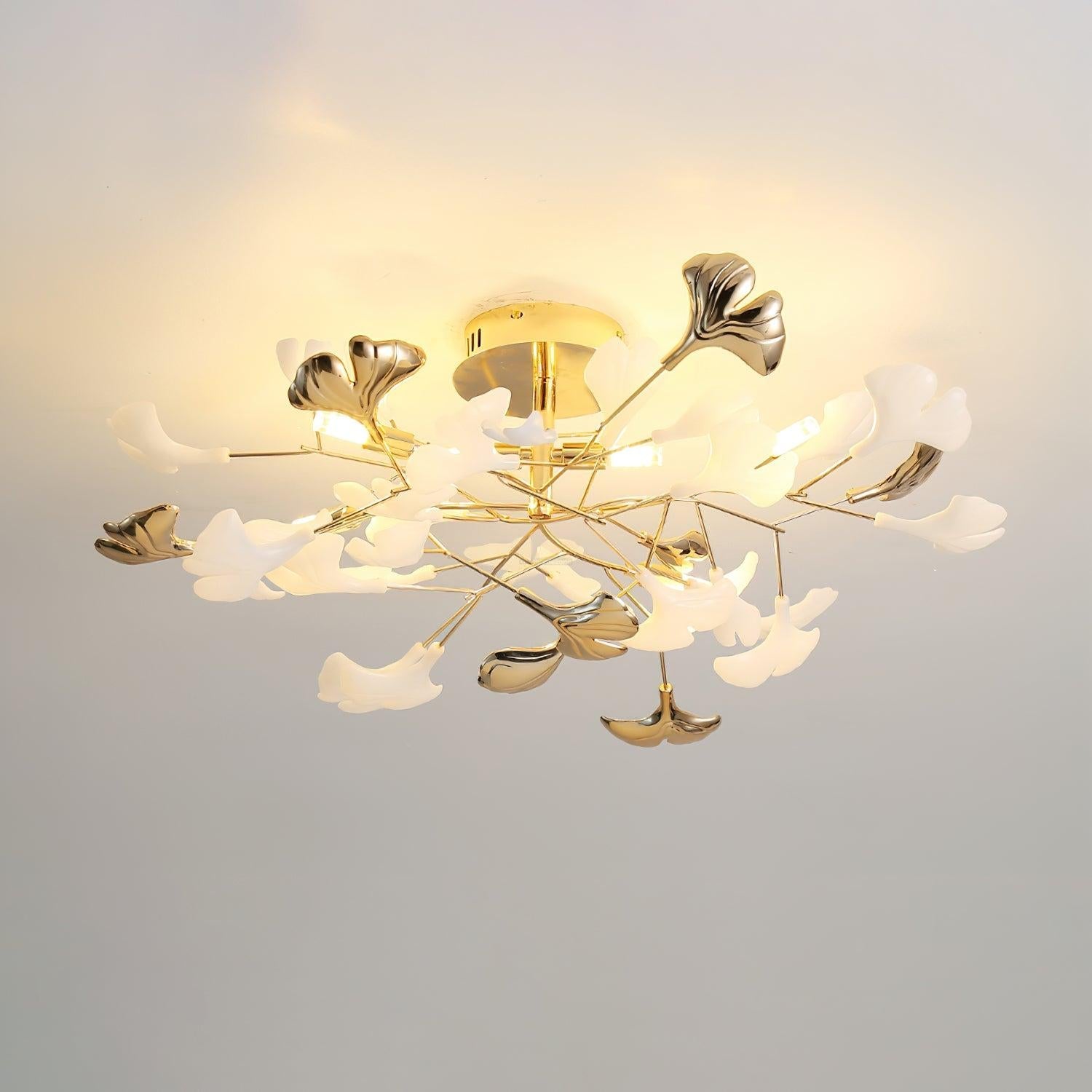 Gingko Rotating Style Ceiling Lamp - Gingko, Gingko Chandelier, Semi Flush Mounts-1-Luxehomezone