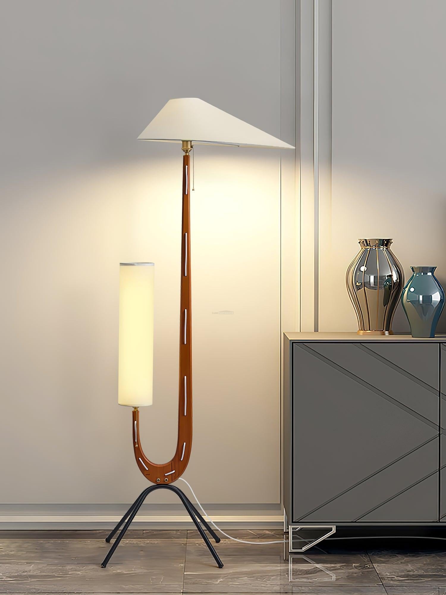 Giraffe Floor Lamp ∅ 21.6″ - Wood-1-Luxehomezone