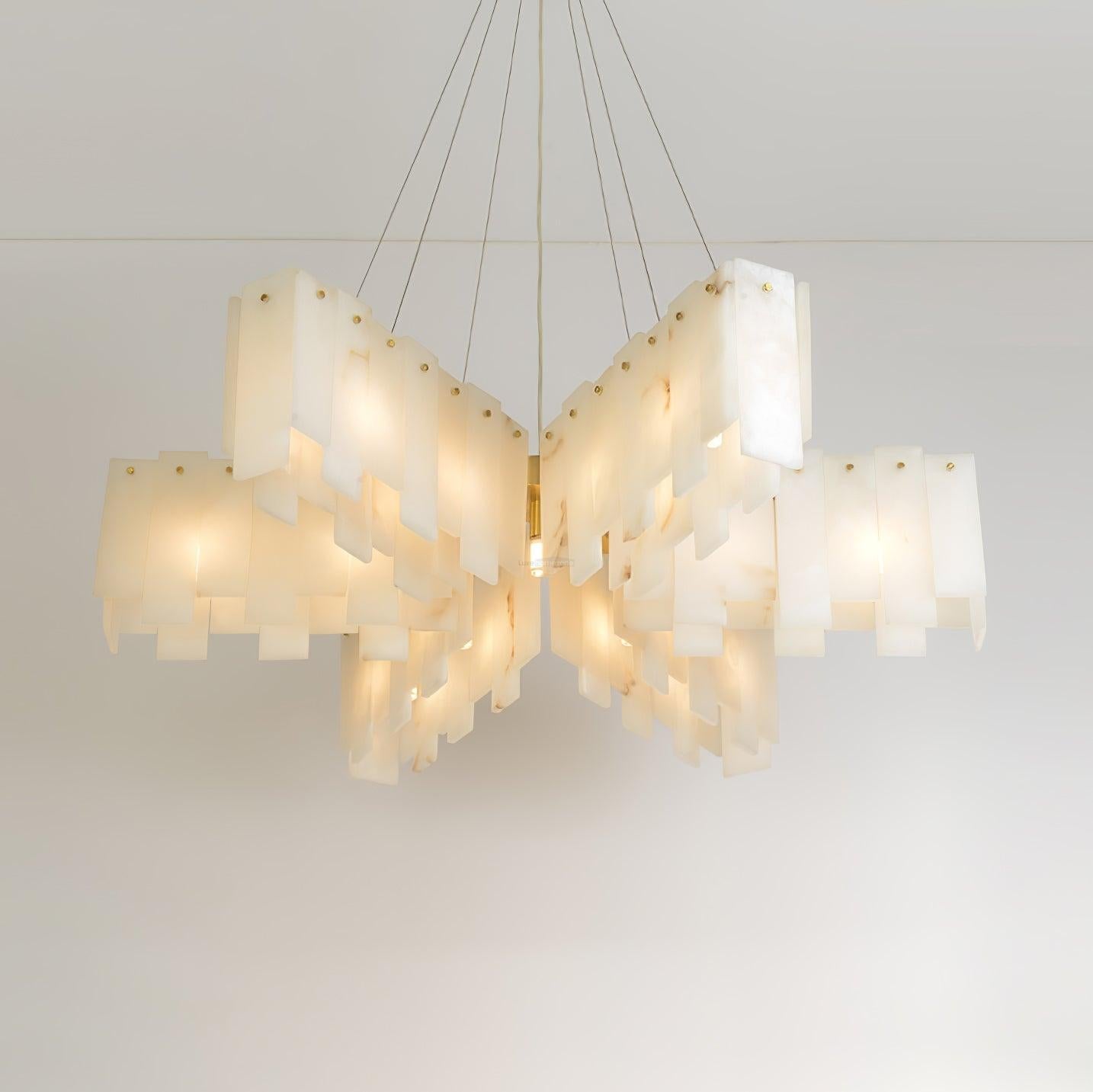 Alabaster Cascade Tiered Chandelier - Alabaster, Alabaster Chandelier-1-Luxehomezone