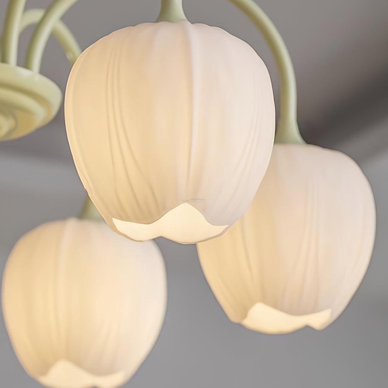 Tulip Matcha Chandelier with 5/6/8 heads - Luxehomezone