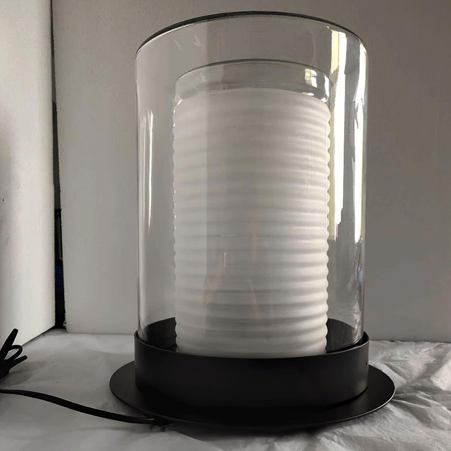 Dual Cylinder Glass Floor Lamp ∅ 12.6″ - Luxehomezone