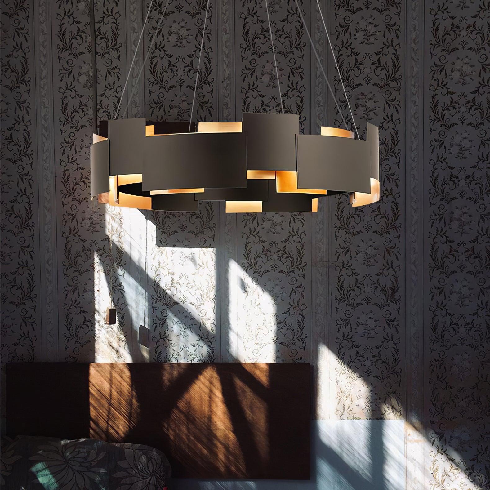 Kichler Oval Chandelier ∅ 23.6″ - Black & Gold-1-Luxehomezone